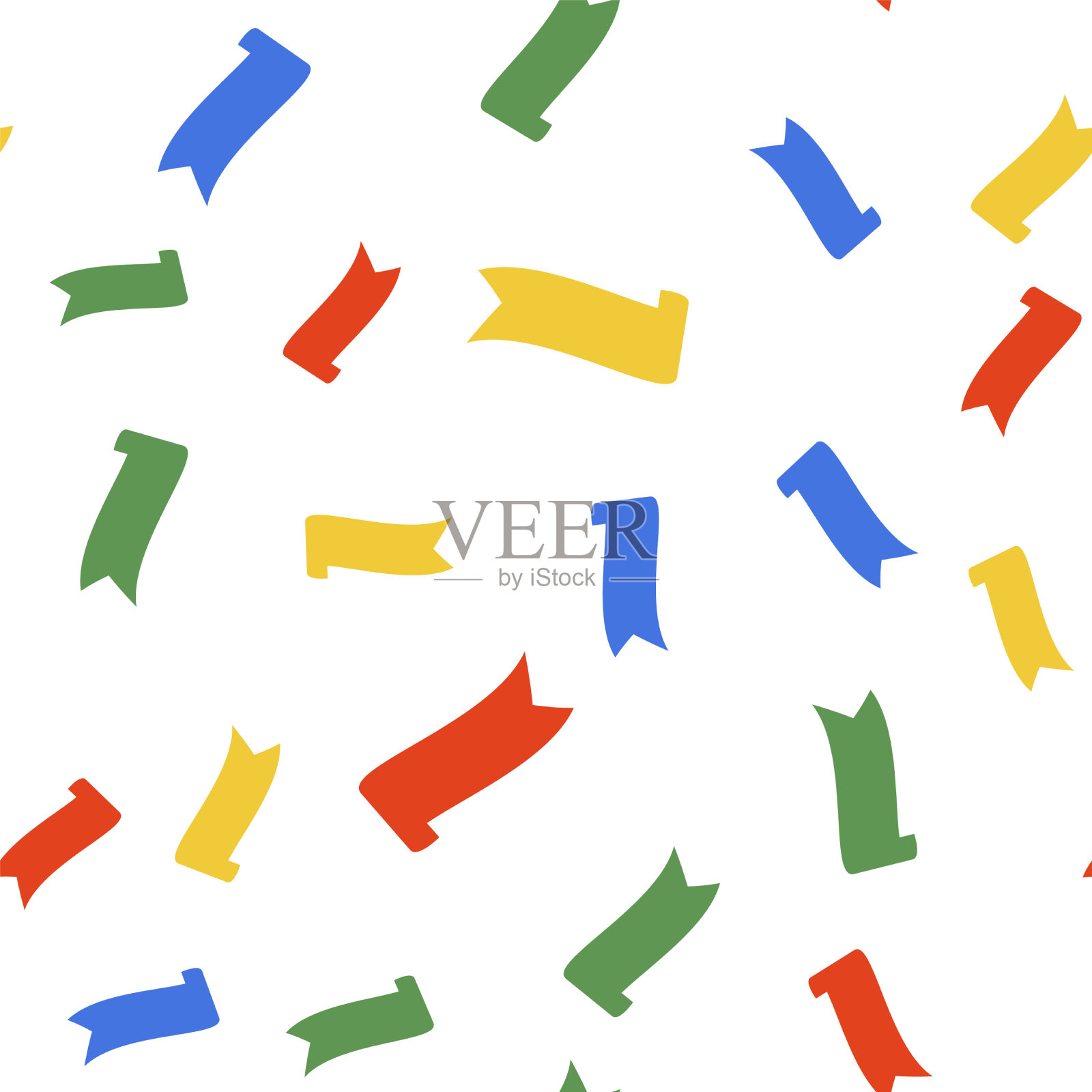 彩色横幅丝带图标隔离无缝图案插画图片素材