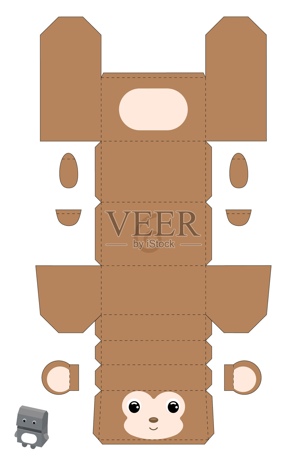 派对喜欢盒子猴子设计的糖果插画图片素材