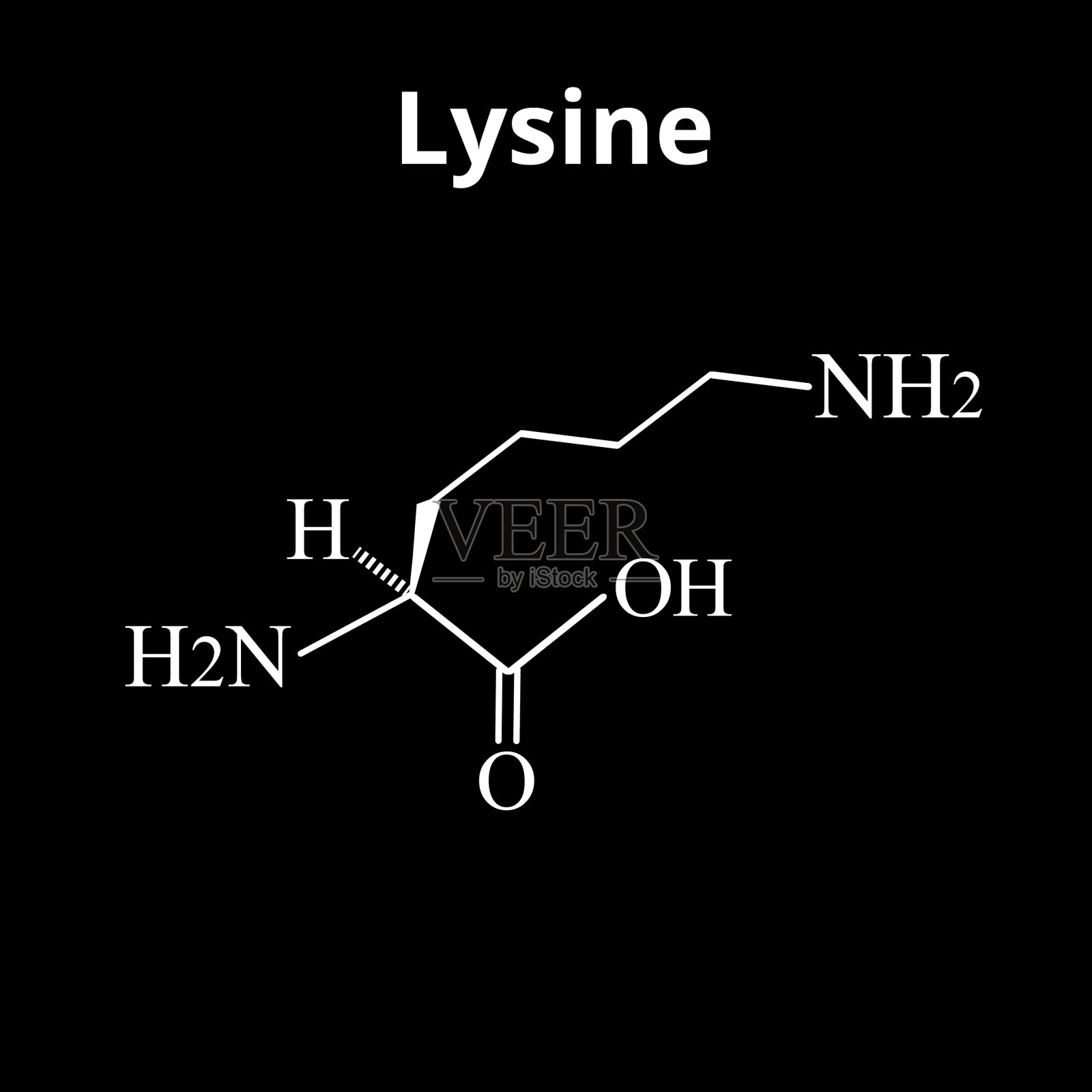氨基酸赖氨酸化学分子式插画图片素材