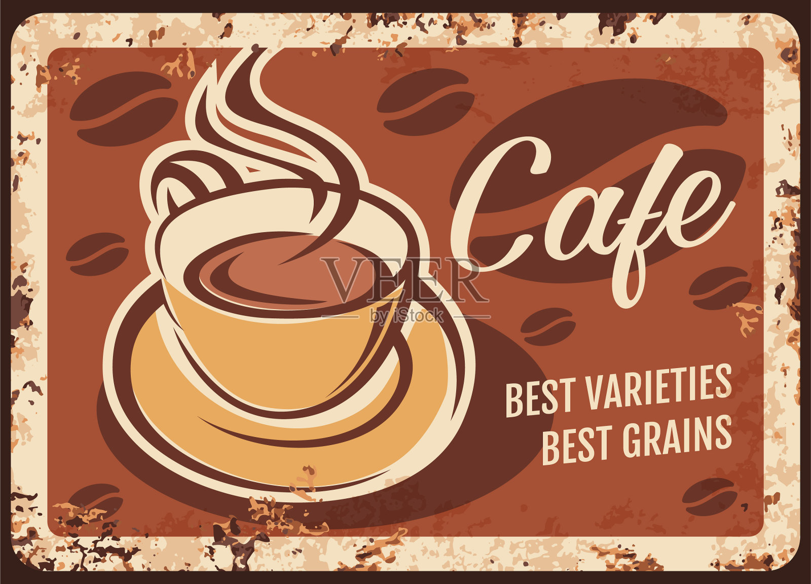 用新鲜的饮料和蒸汽蒸咖啡杯插画图片素材