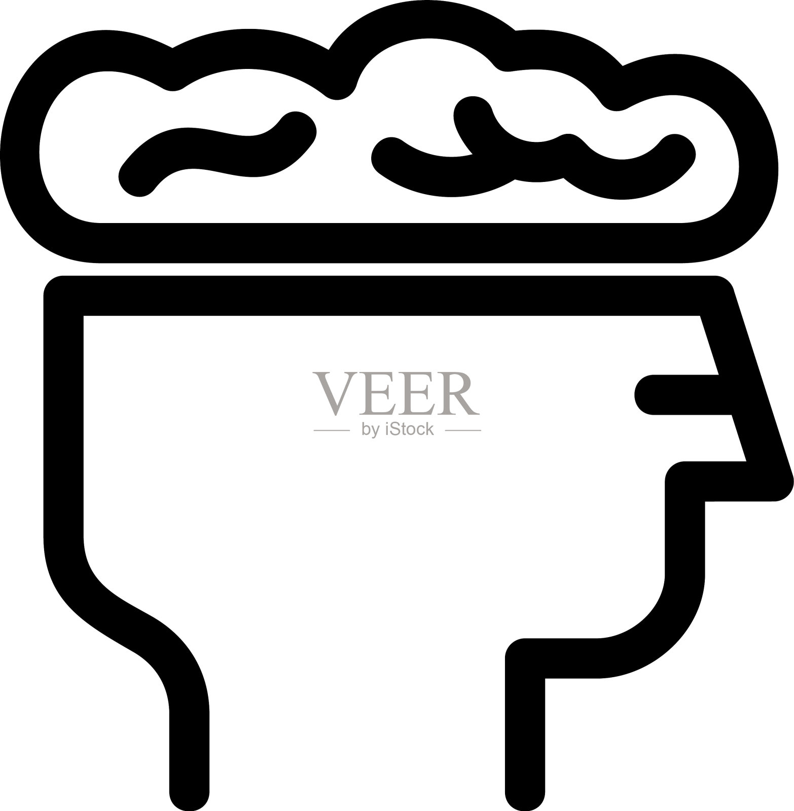 脑标或标志孤立符号符号插画图片素材