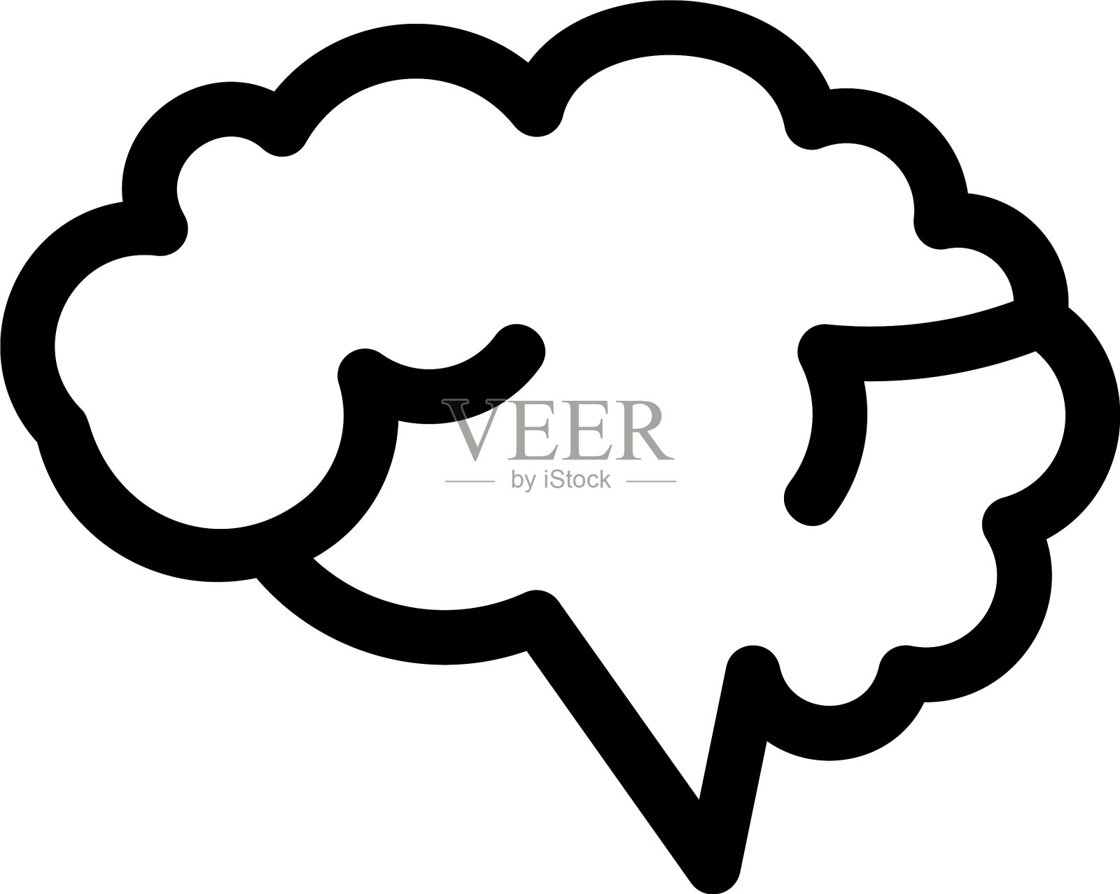 脑标或标志孤立符号符号插画图片素材