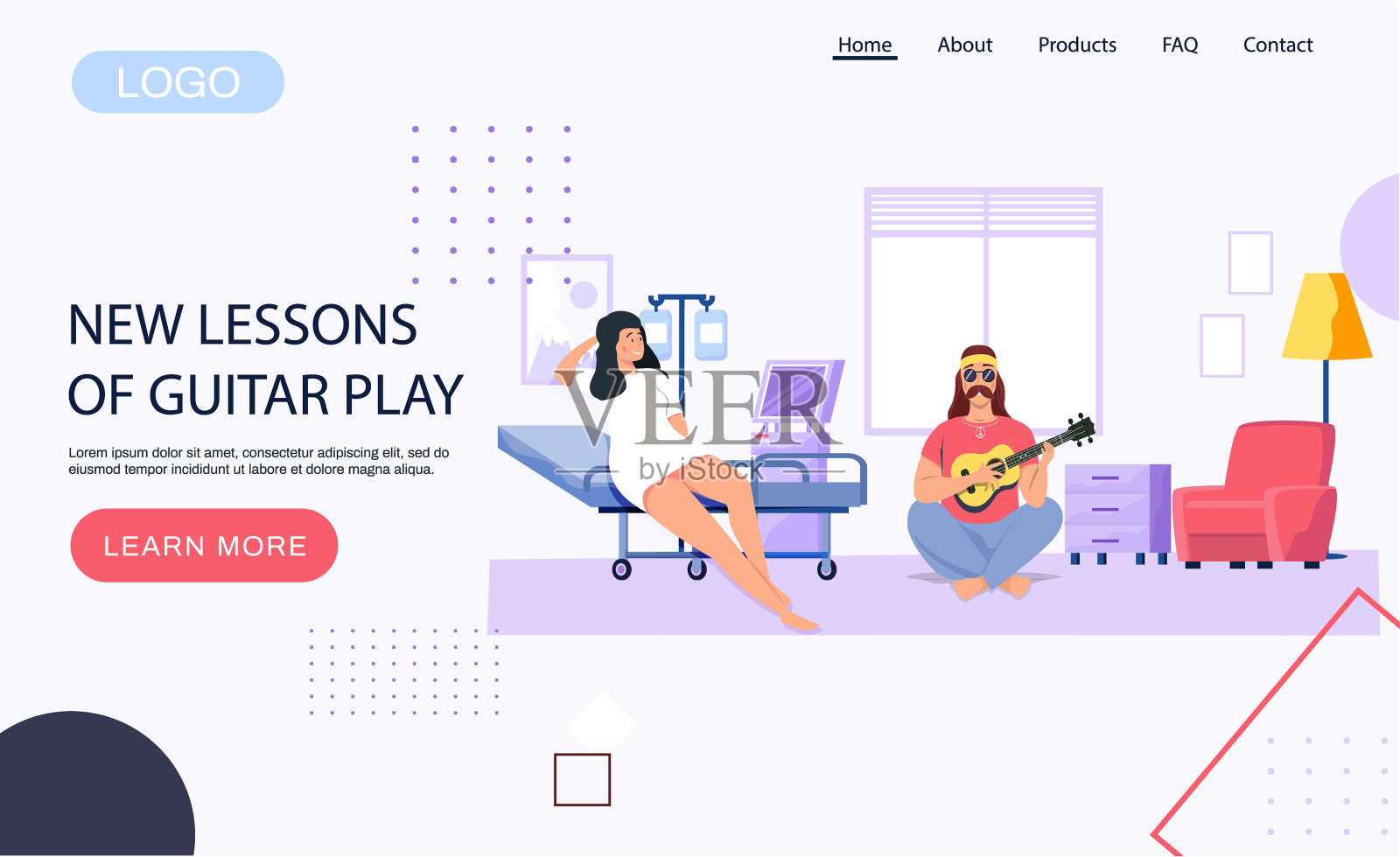 男吟游诗人坐在尤克里里，男吟游诗人在为女吟游设计模板素材