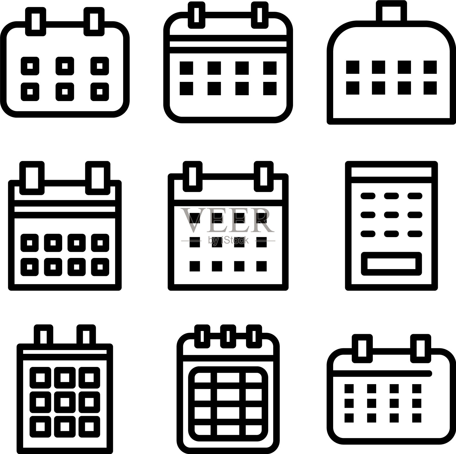 日历图标或标志孤立符号符号图标素材