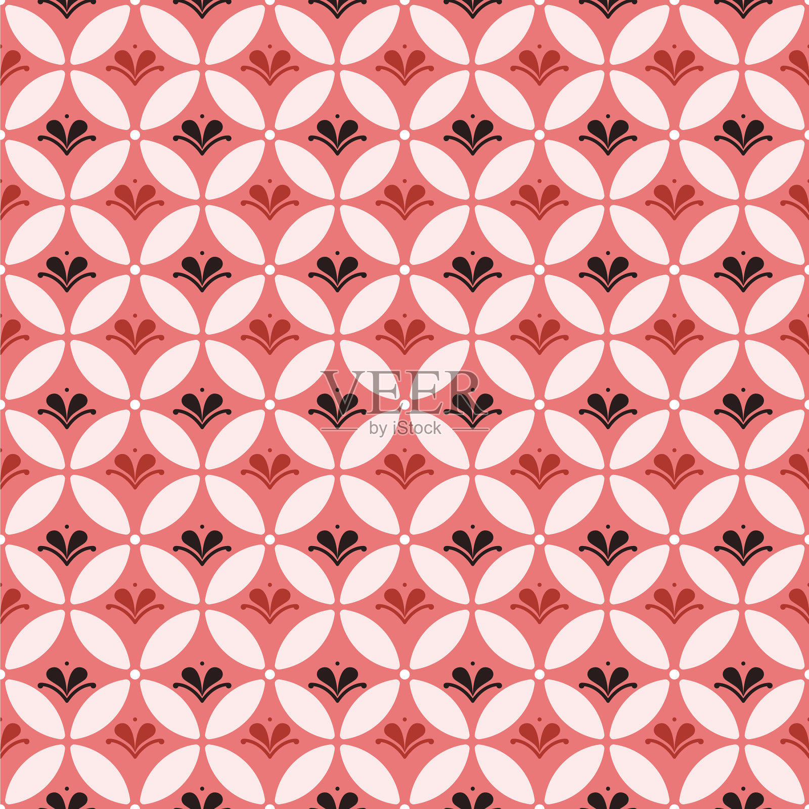 结合蜡染卡翁和花卉元素插画图片素材