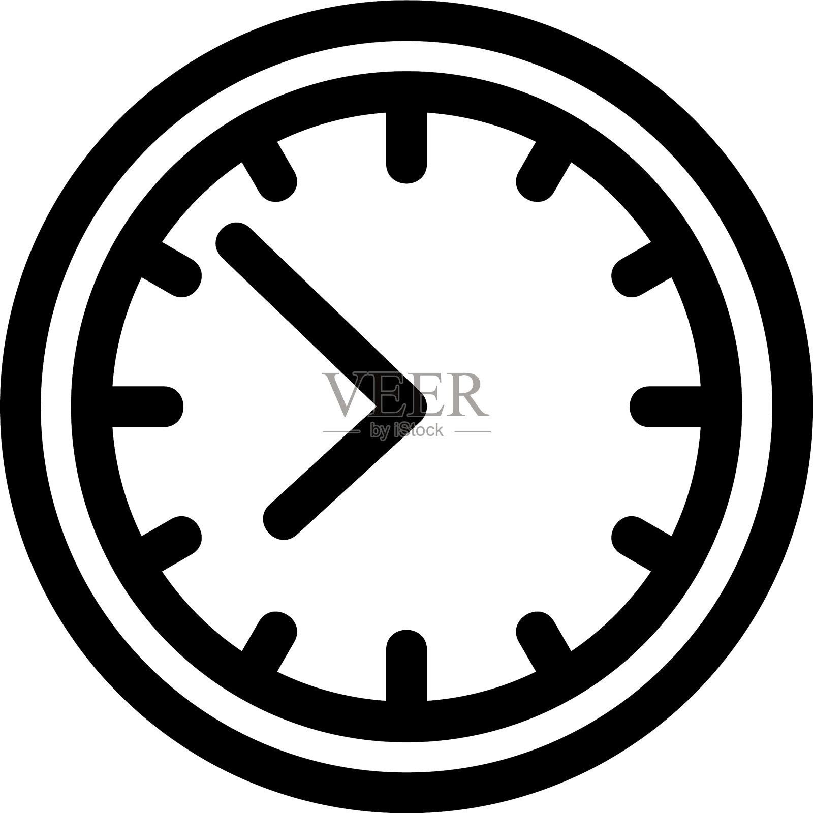 时钟图标或标志孤立的标志符号插画图片素材