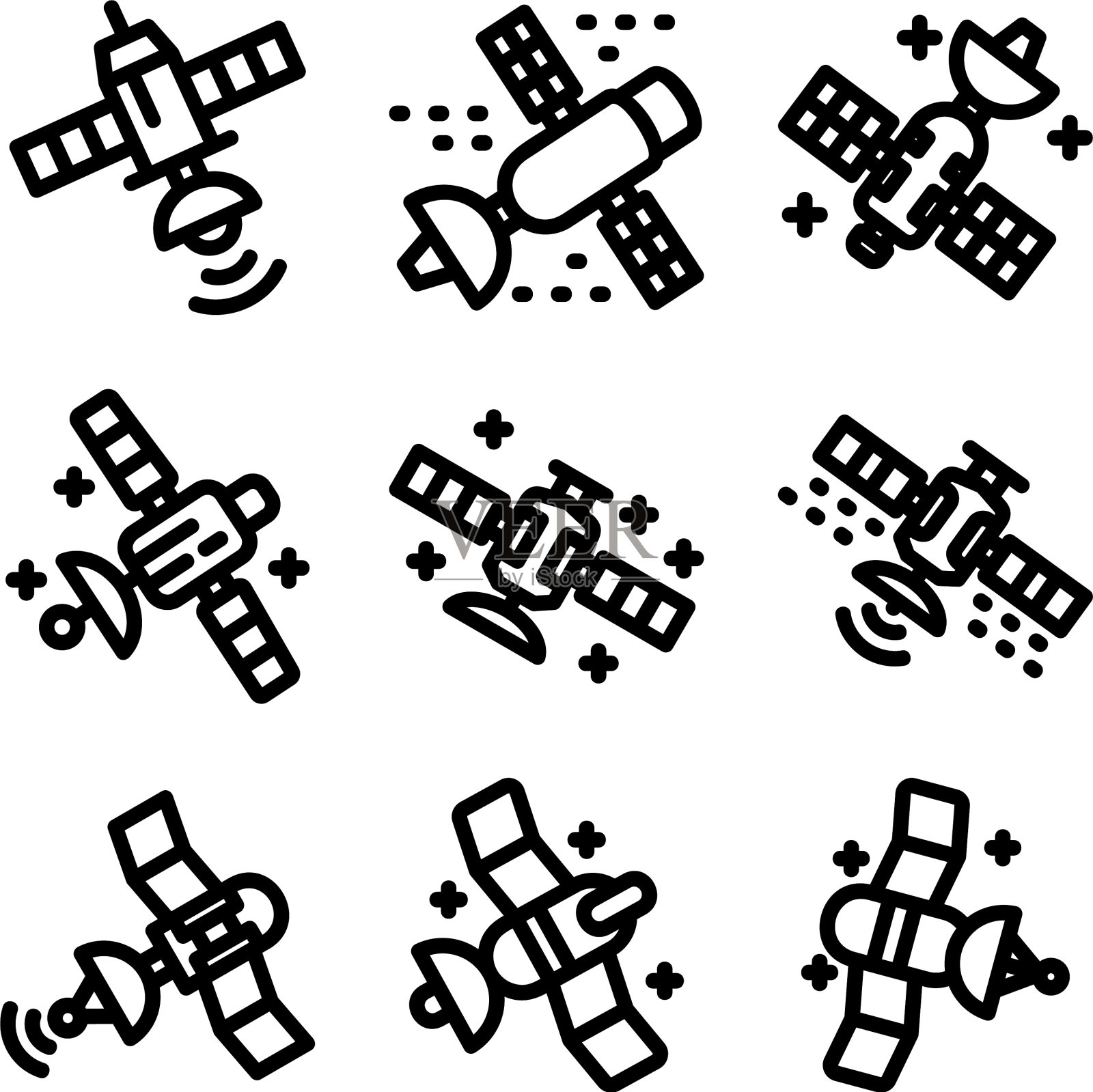 通信卫星图标或标志隔离插画图片素材