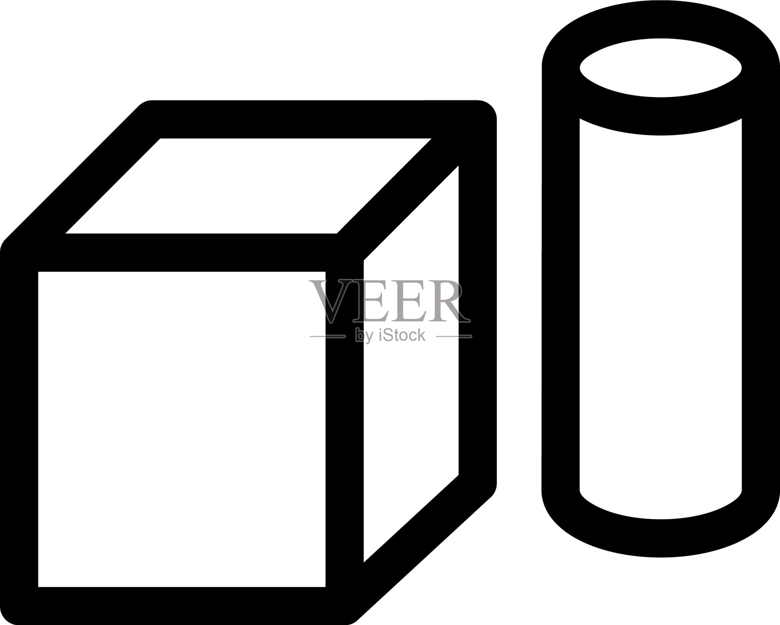 立方体图标或标志孤立符号符号图标素材