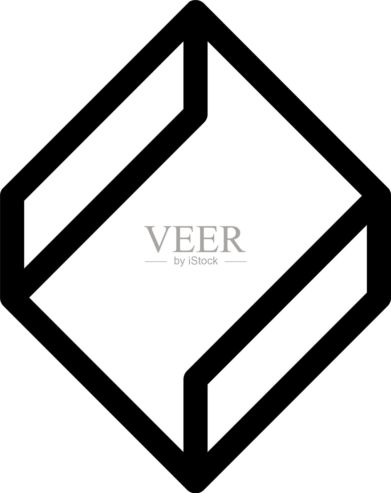 立方体图标或标志孤立符号符号插画图片素材