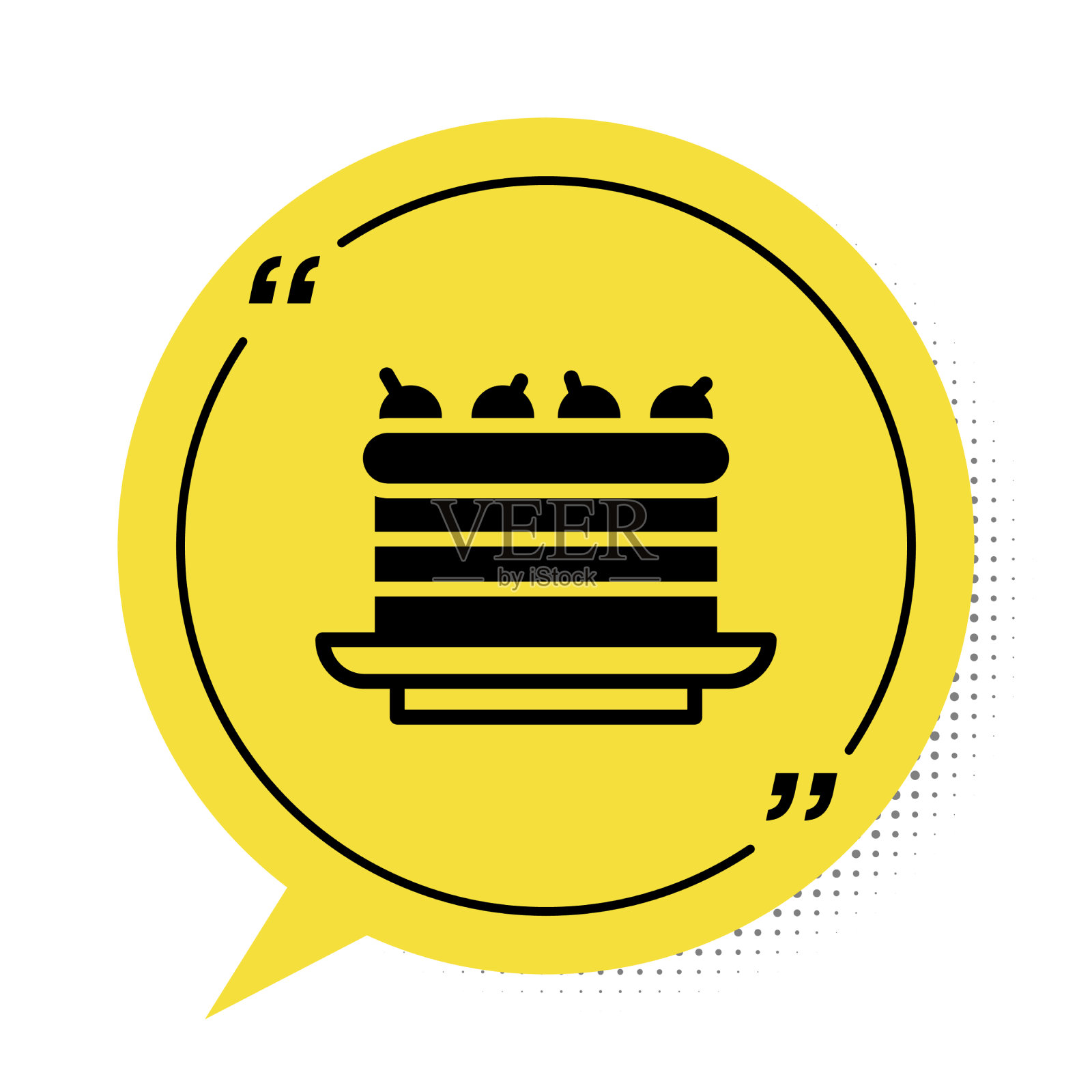 黑色蛋糕图标孤立在白色背景插画图片素材