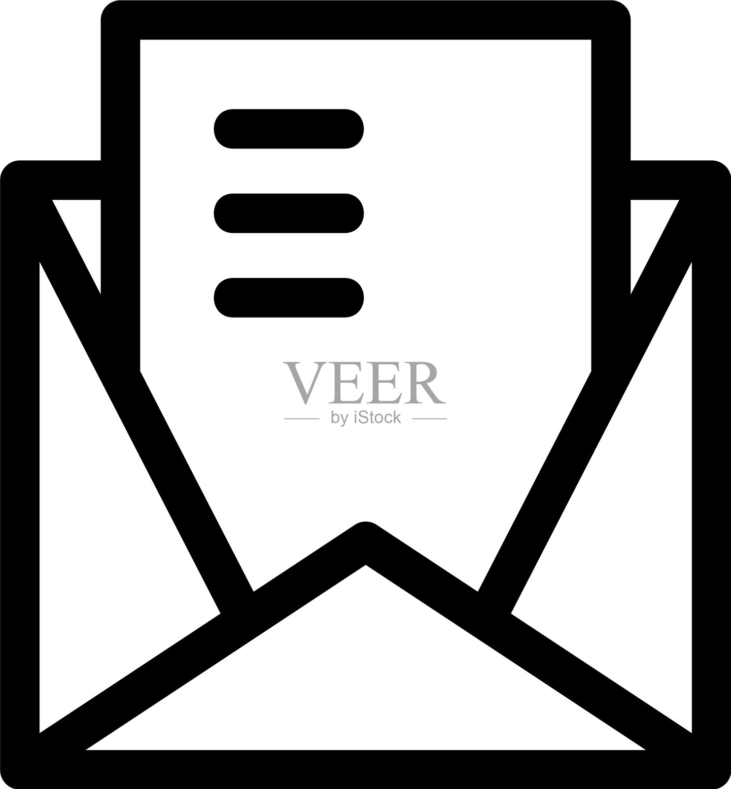 信封打开图标或标志孤立标志符号插画图片素材