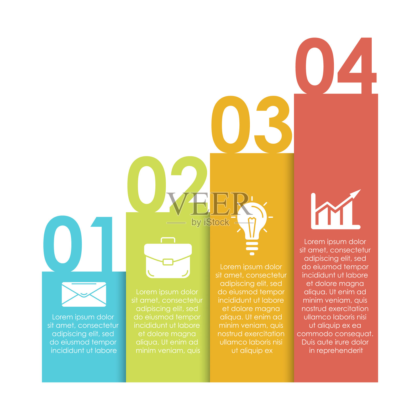 模板信息图与4步或选项插画图片素材