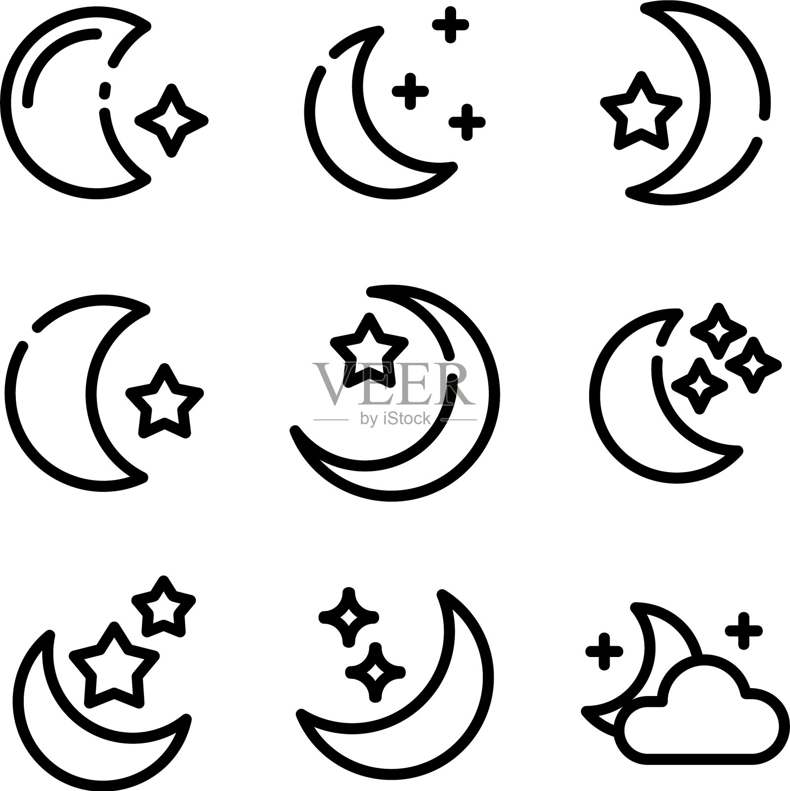 夜标或标志孤立标志符号图标素材