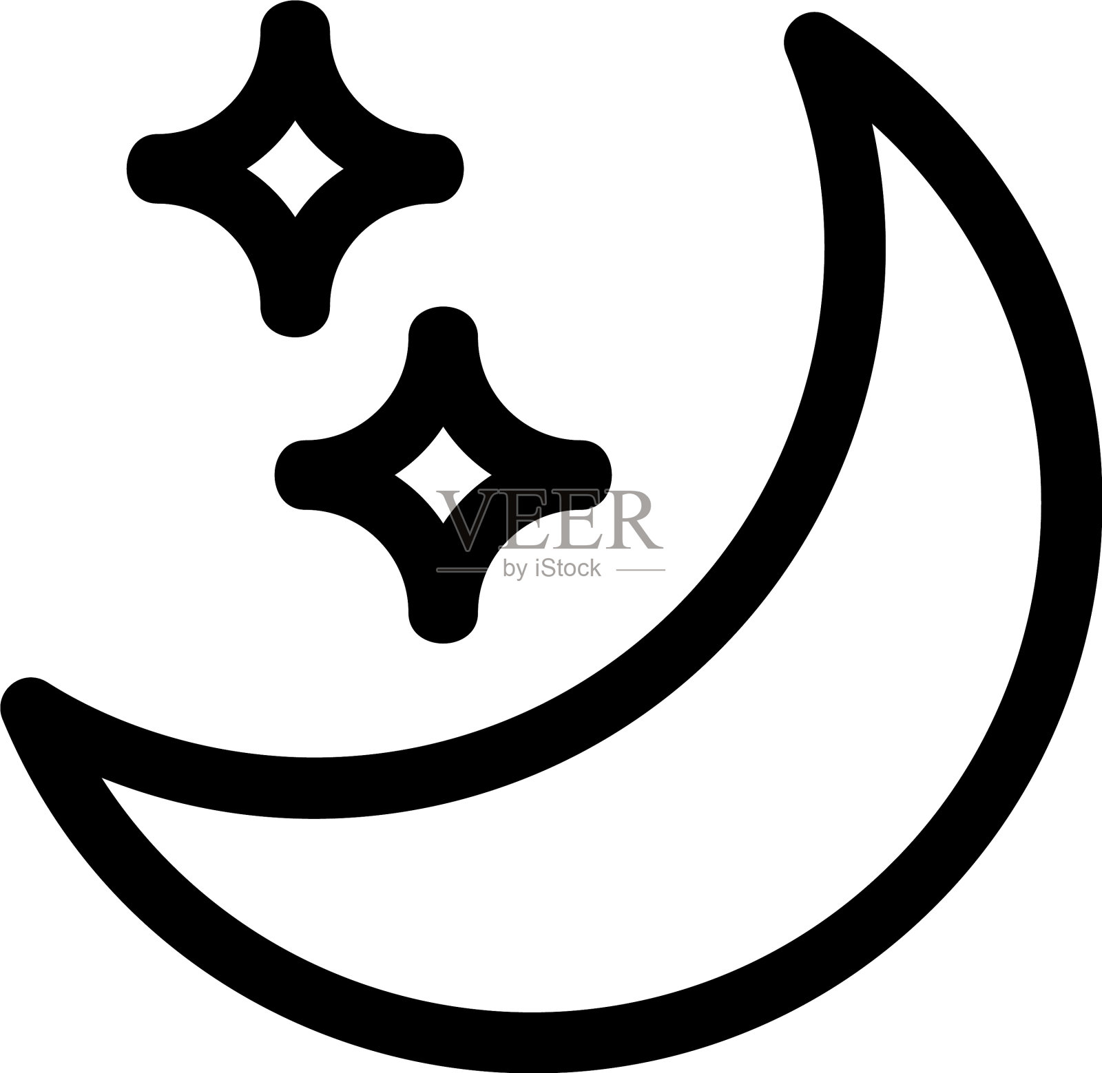 夜标或标志孤立标志符号插画图片素材