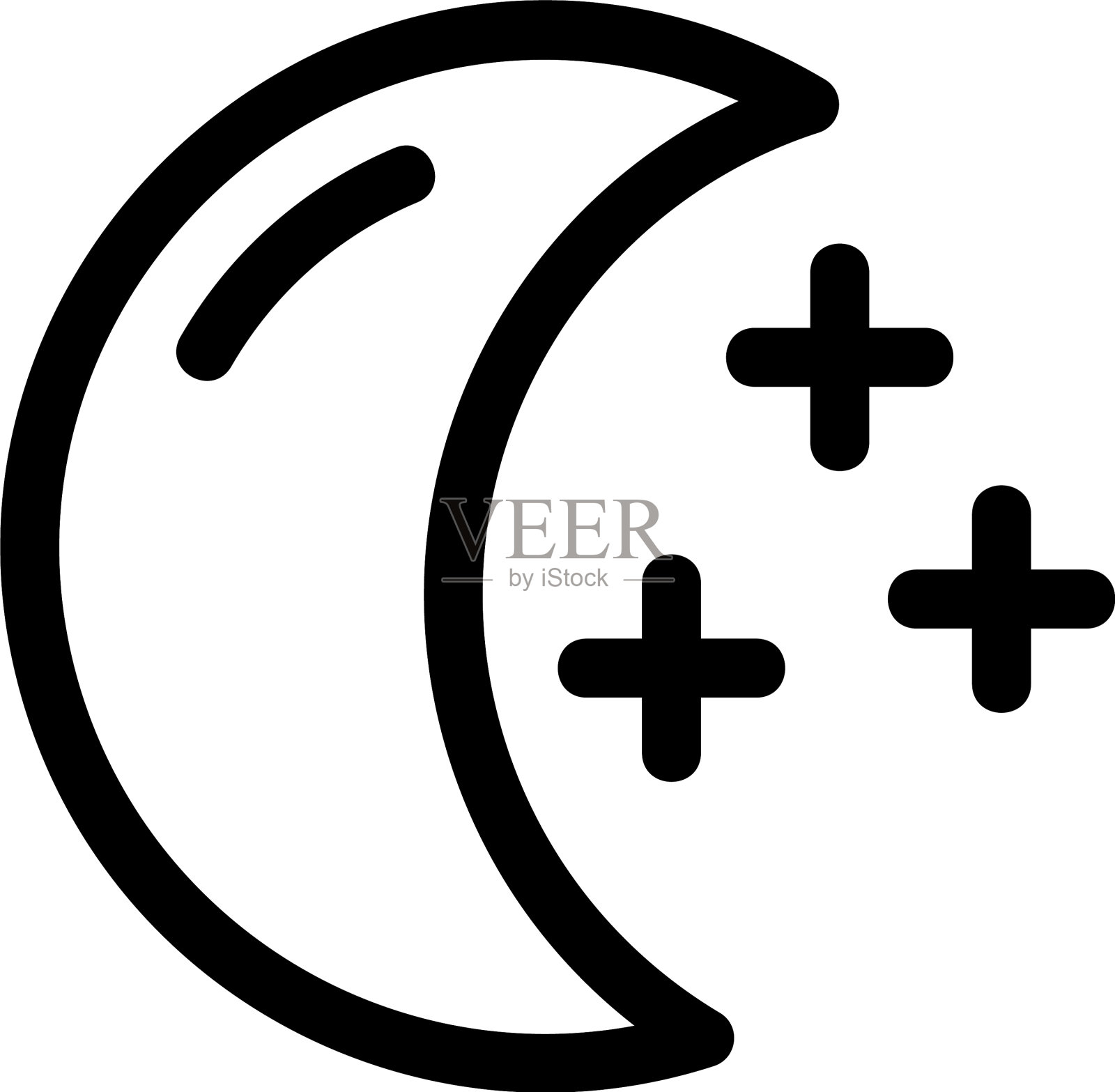 夜标或标志孤立标志符号插画图片素材