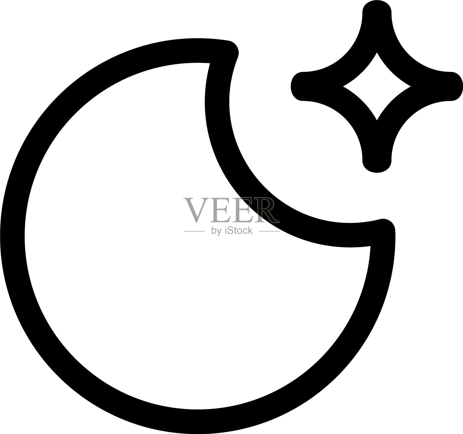 夜标或标志孤立标志符号插画图片素材