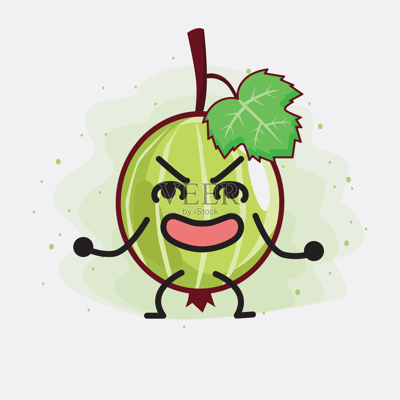 可爱的醋栗果吉祥物人物插画图片素材