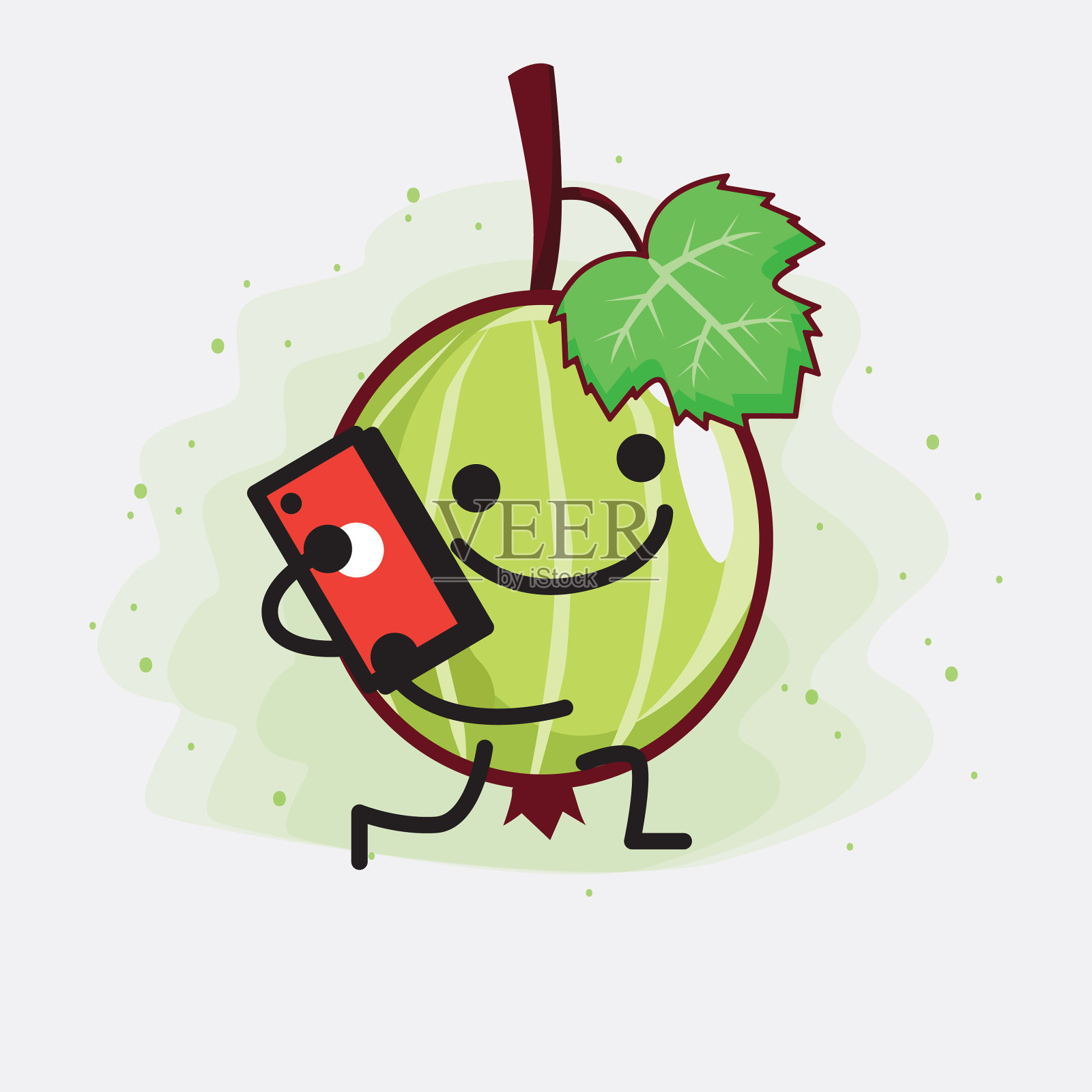 可爱的醋栗果吉祥物人物插画图片素材