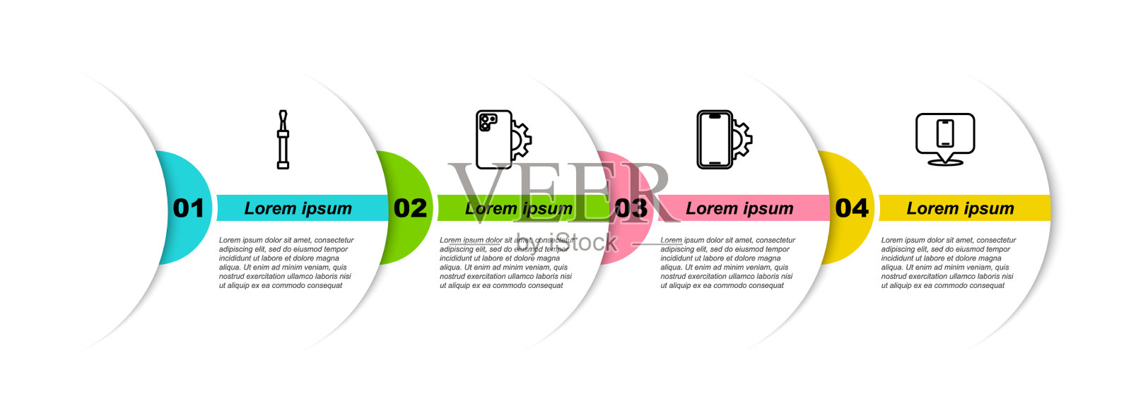 设线螺丝刀和电话维修服务图标素材