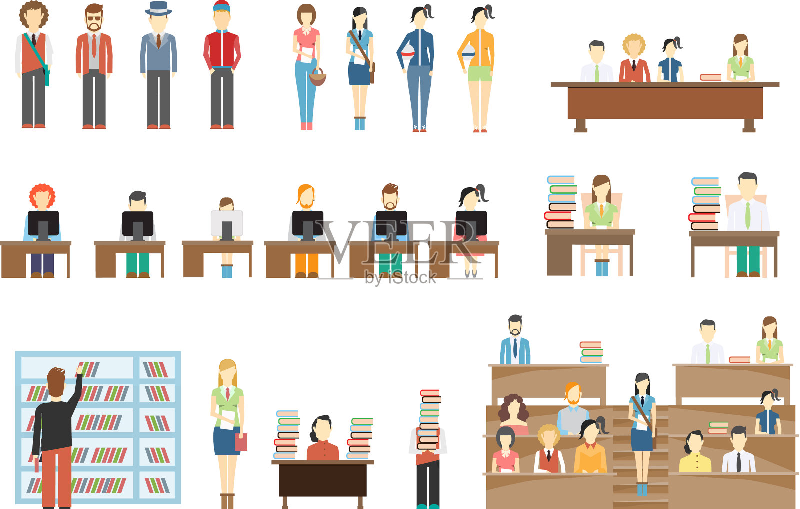 学生在大学里插画图片素材