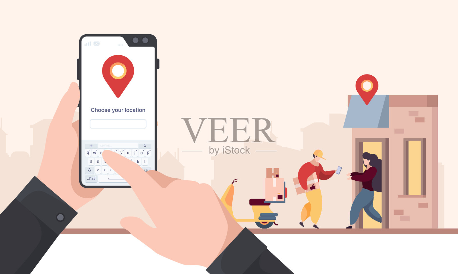 配送服务背景概念插画图片素材