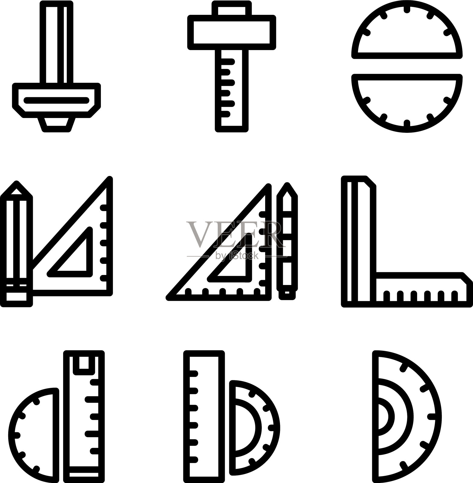 标尺图标或标志孤立符号符号插画图片素材