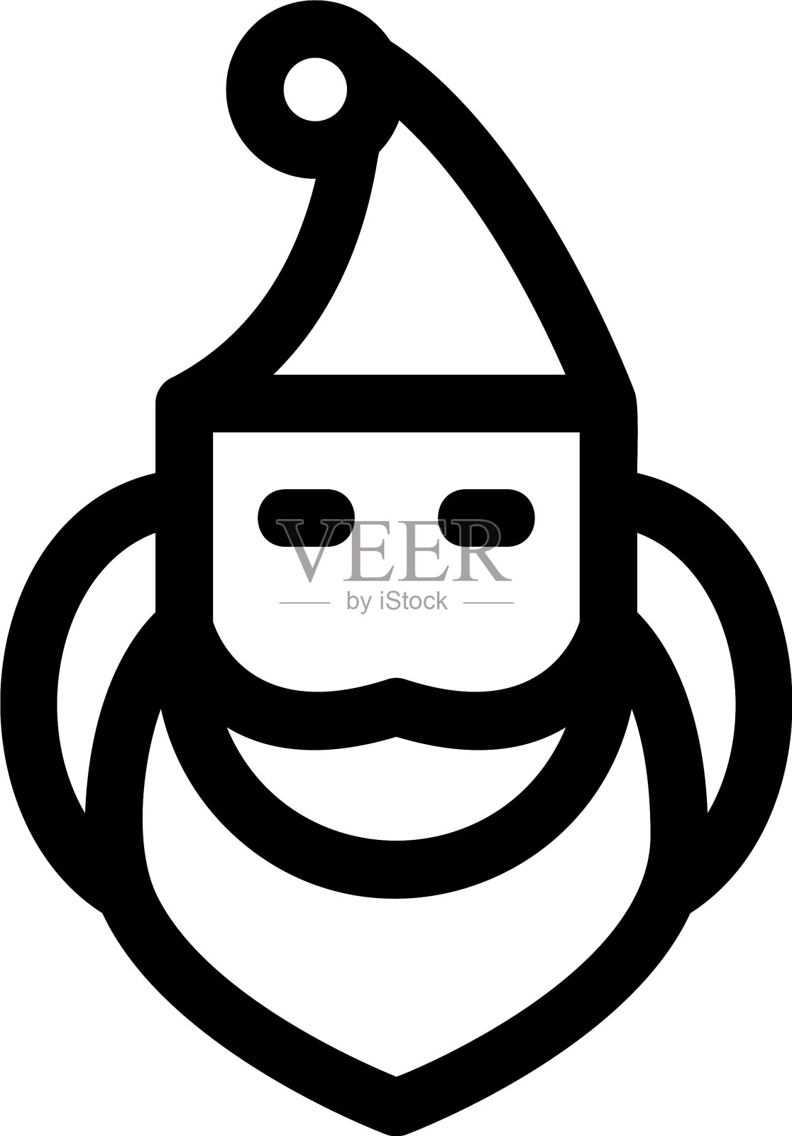 圣诞老人帽图标或标志孤立的标志符号插画图片素材