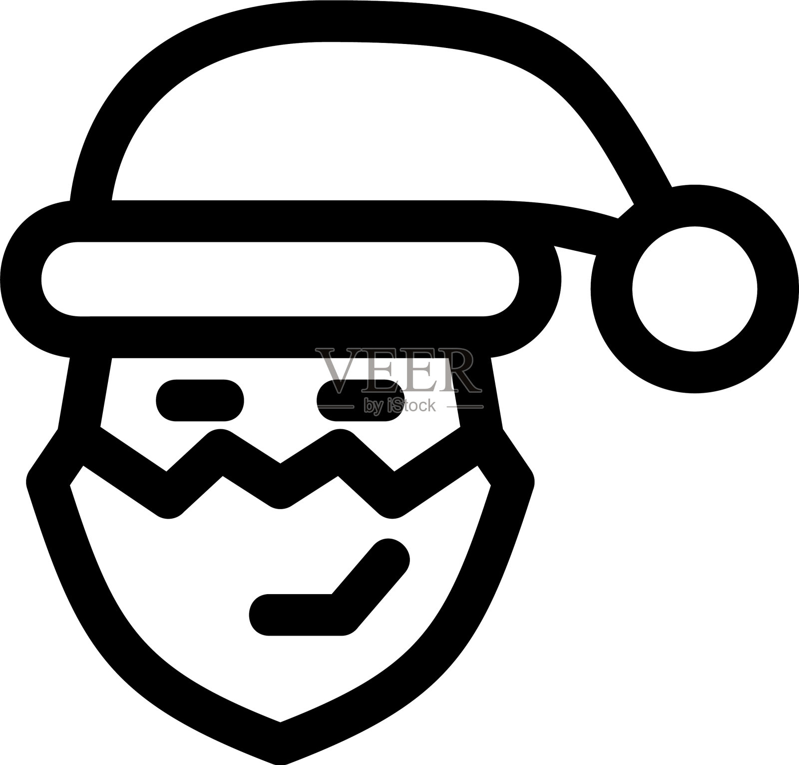 圣诞老人帽图标或标志孤立的标志符号插画图片素材