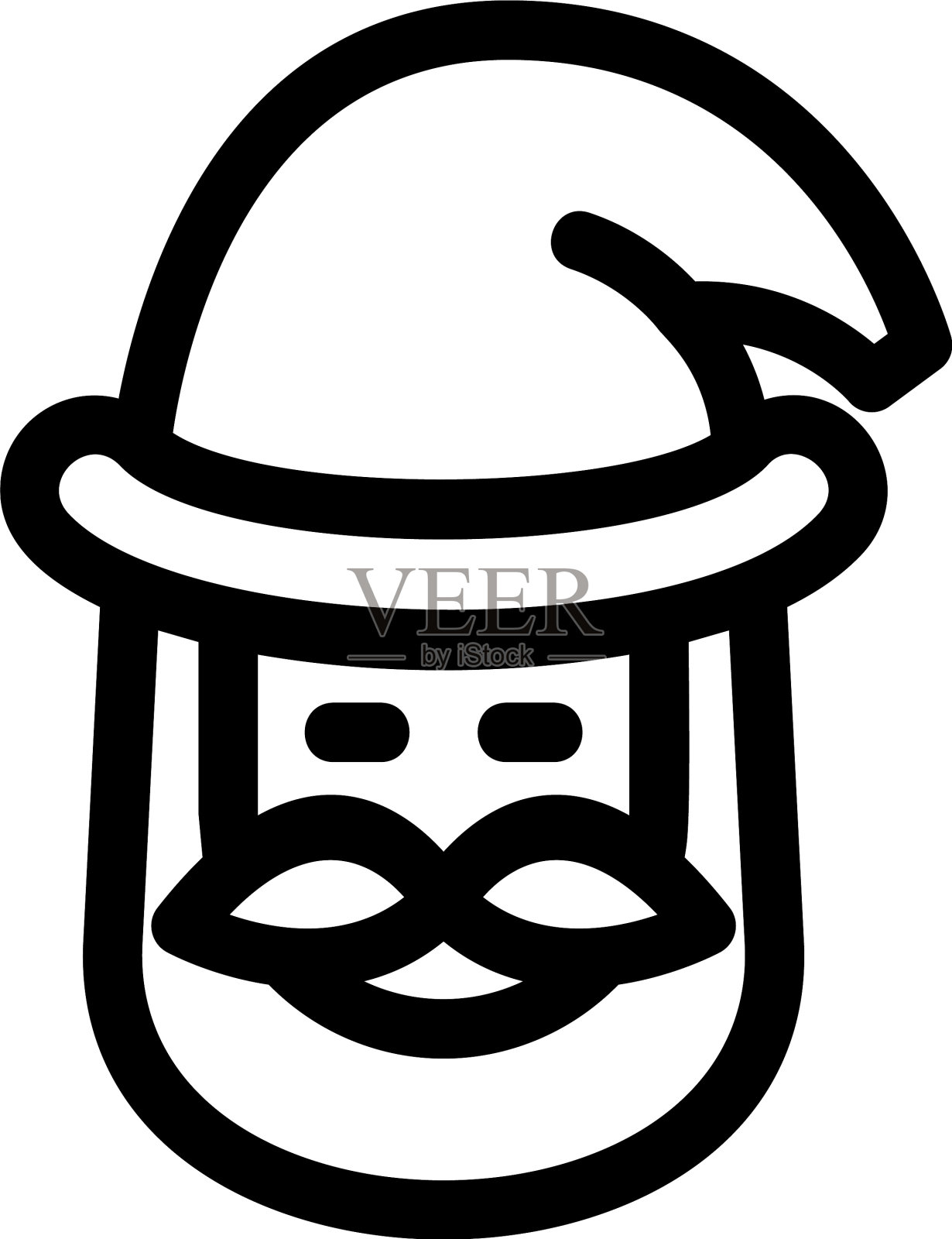 圣诞老人帽图标或标志孤立的标志符号插画图片素材