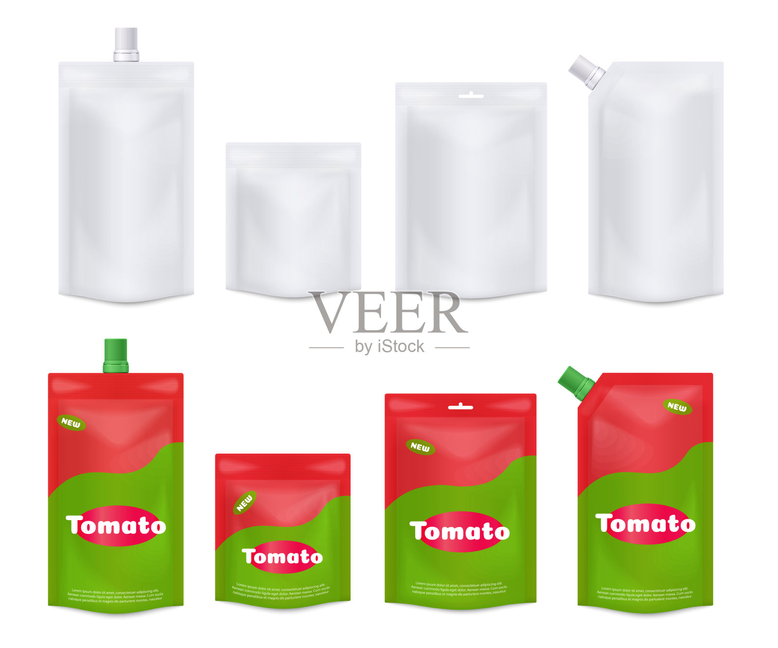 Doypack真空包装袋铝箔或插画图片素材