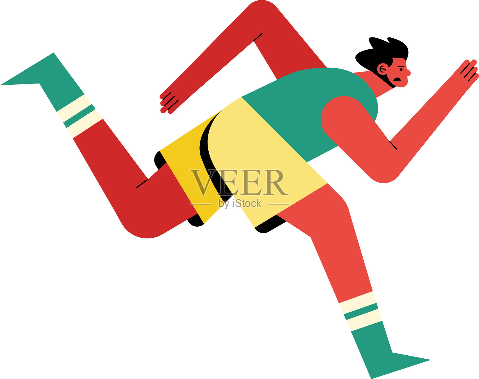 年轻人运动员跑步性格设计元素图片