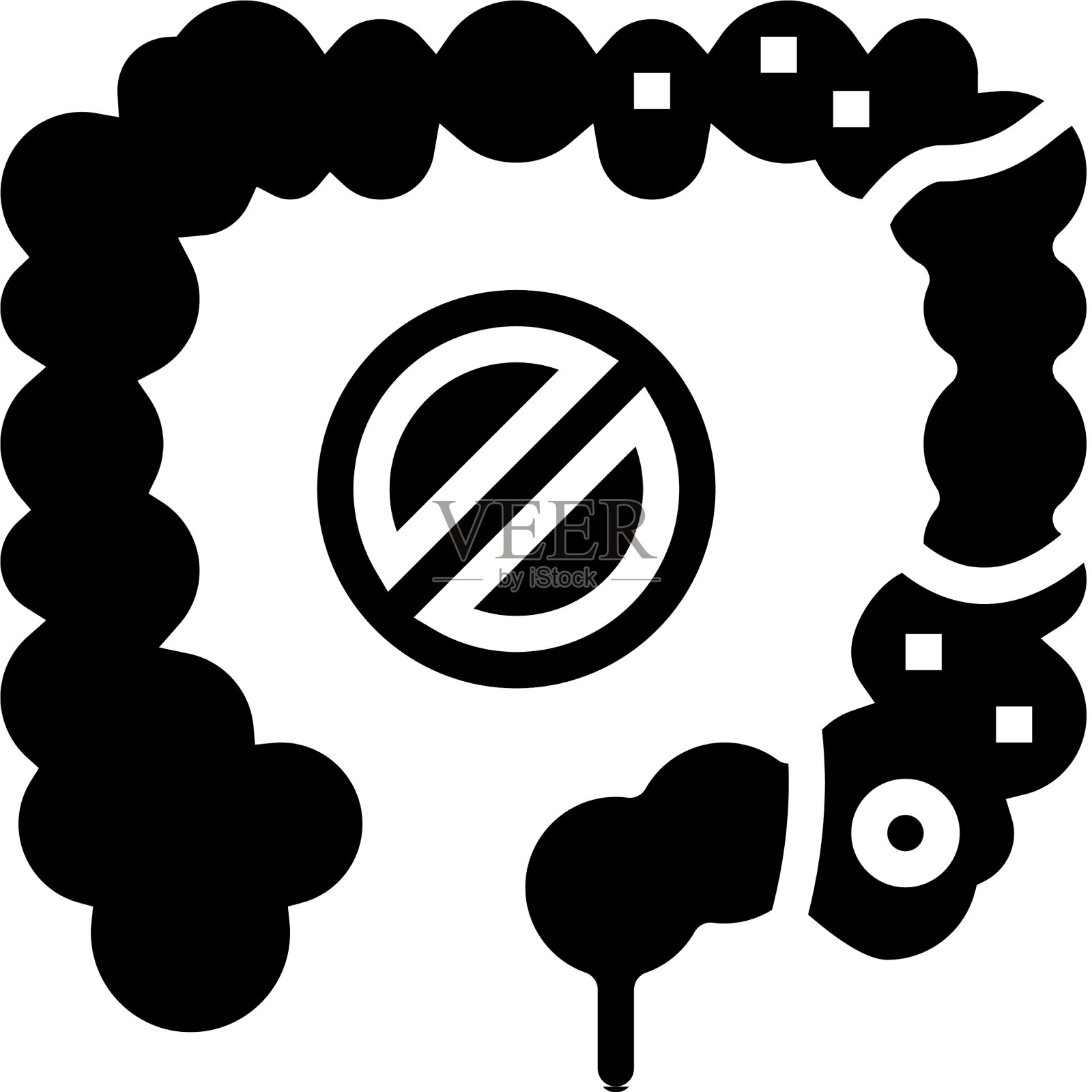 便秘消化系统字形图标设计元素图片