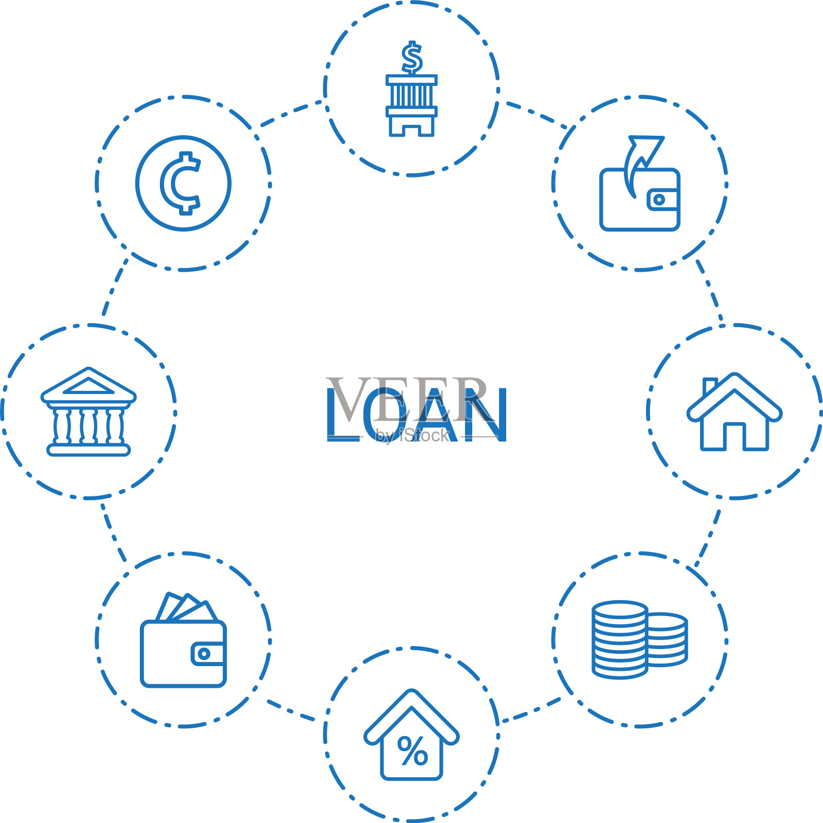 贷款的图标插画图片素材