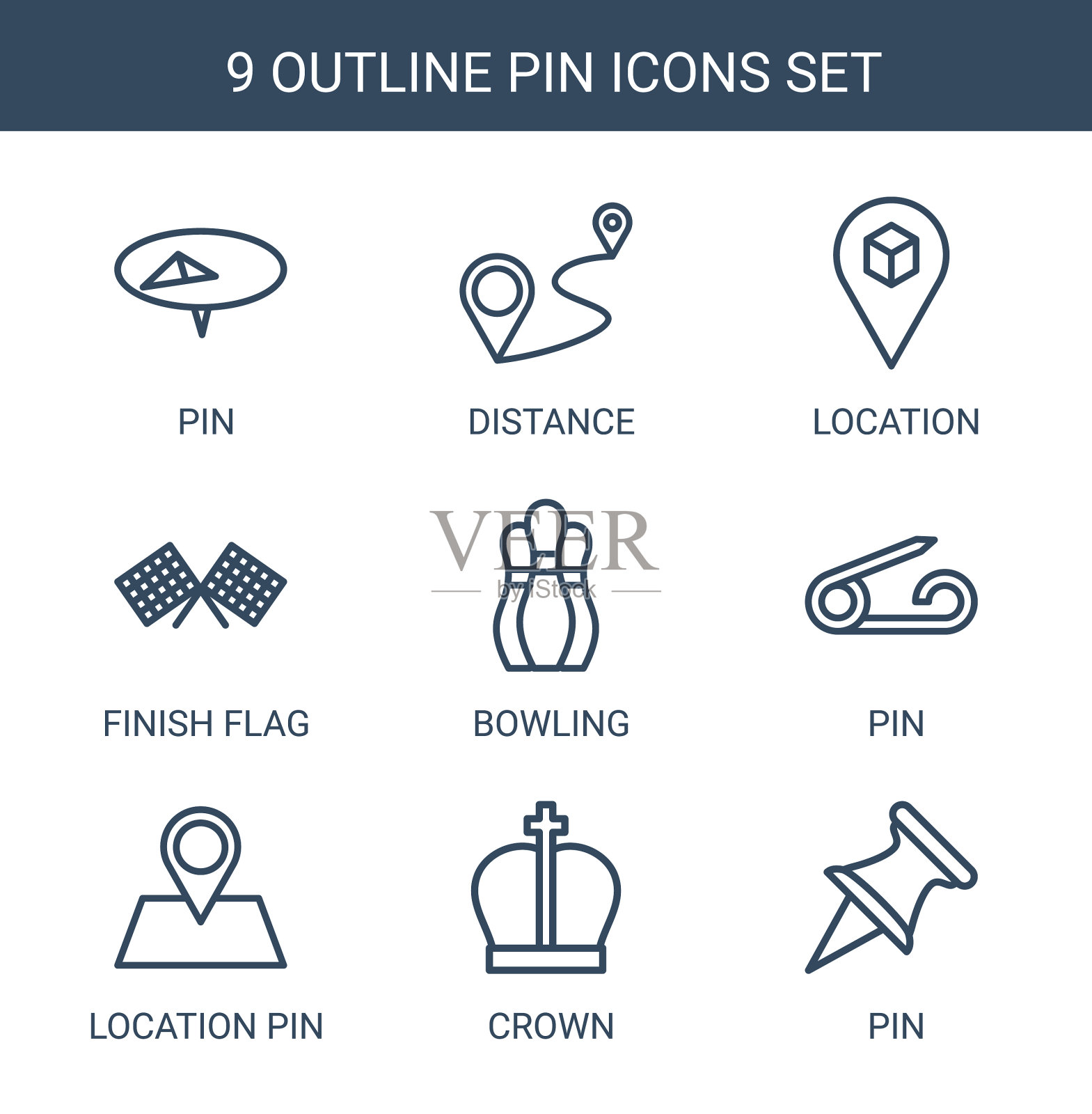 9针的图标图标素材