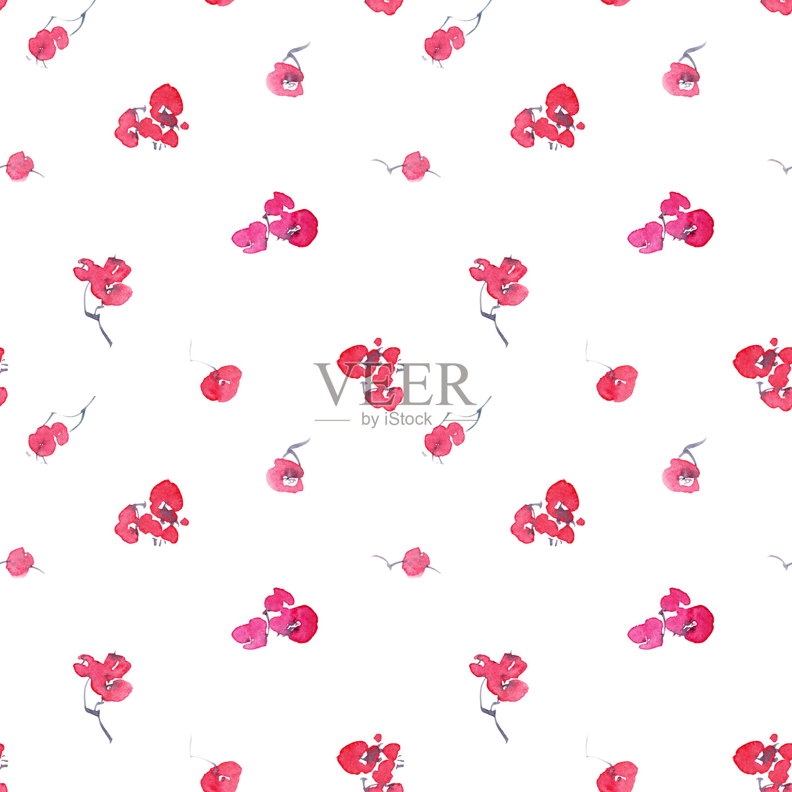 水彩粉色花朵插画图片素材