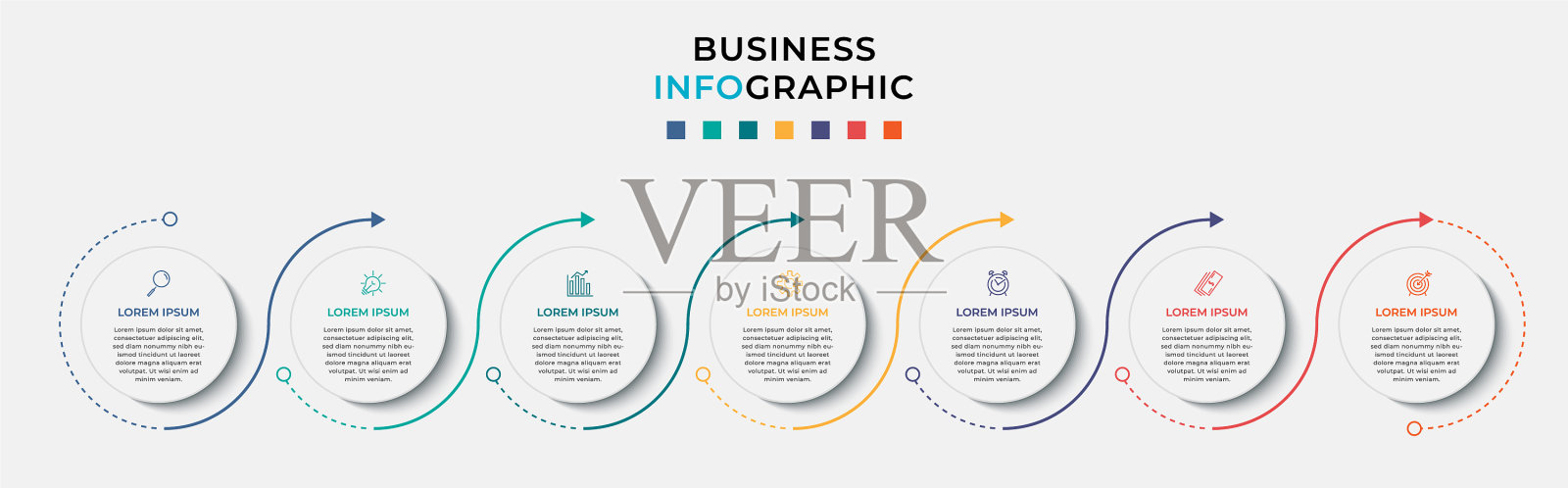 商业信息图设计模板与图标插画图片素材