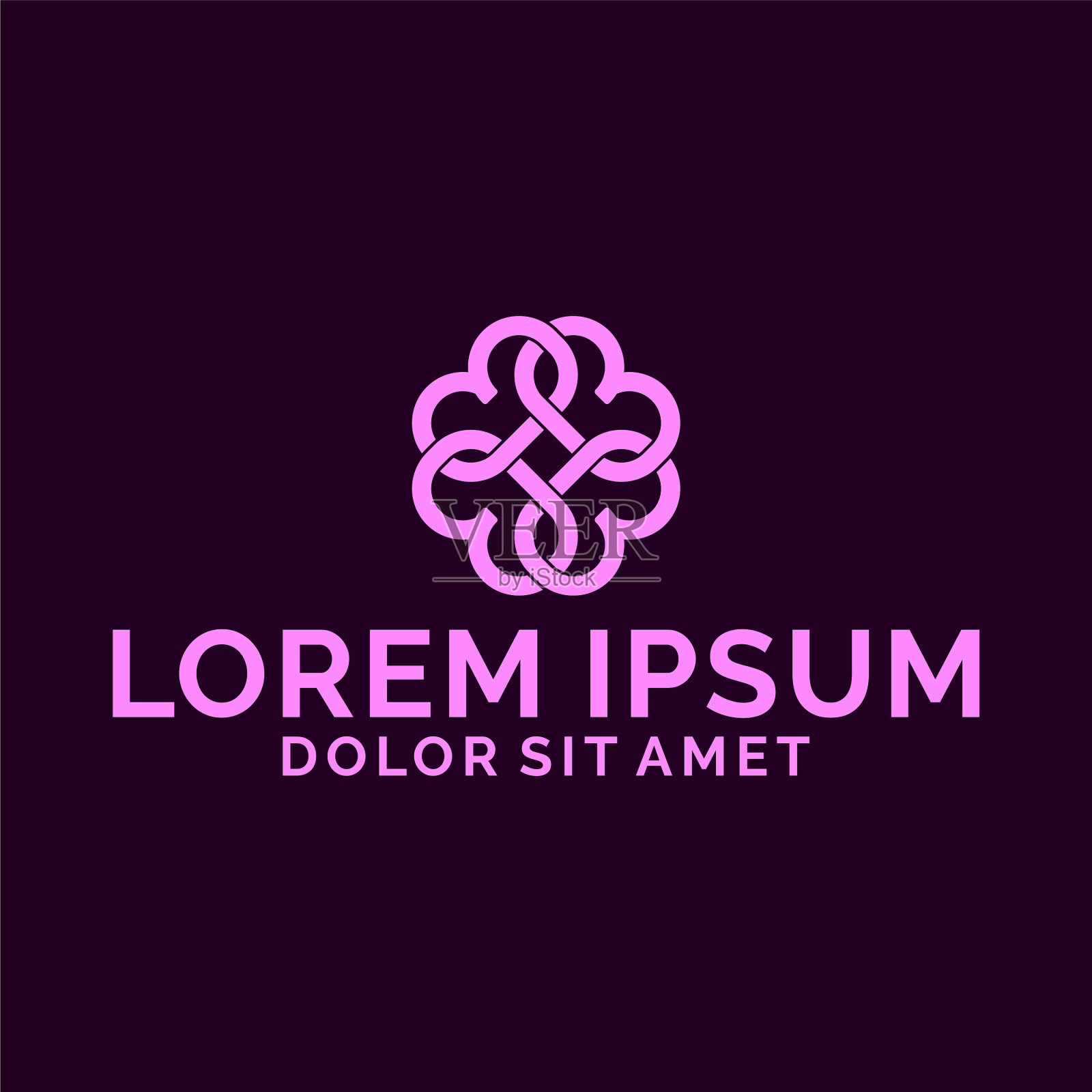 首字母b标志模板与复古的符号插画图片素材