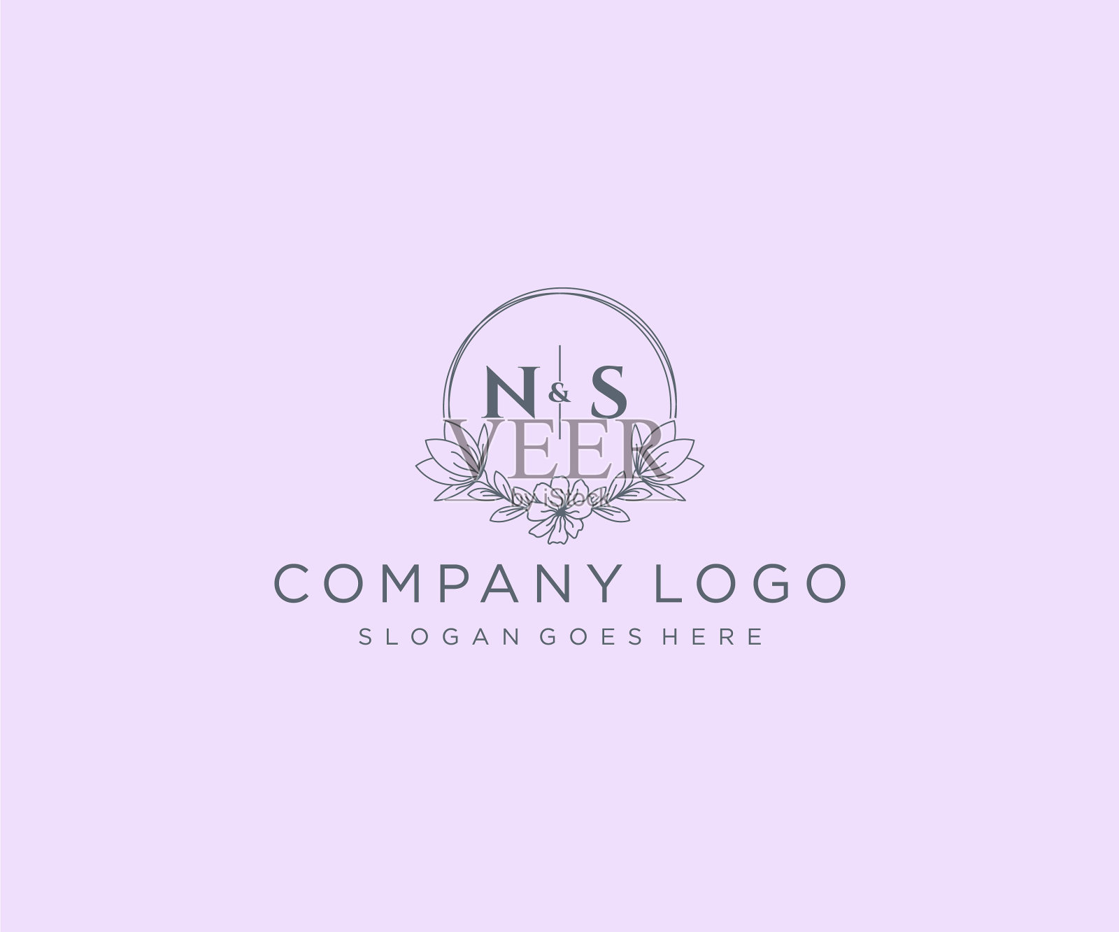 首字母ns花框架独特插画图片素材