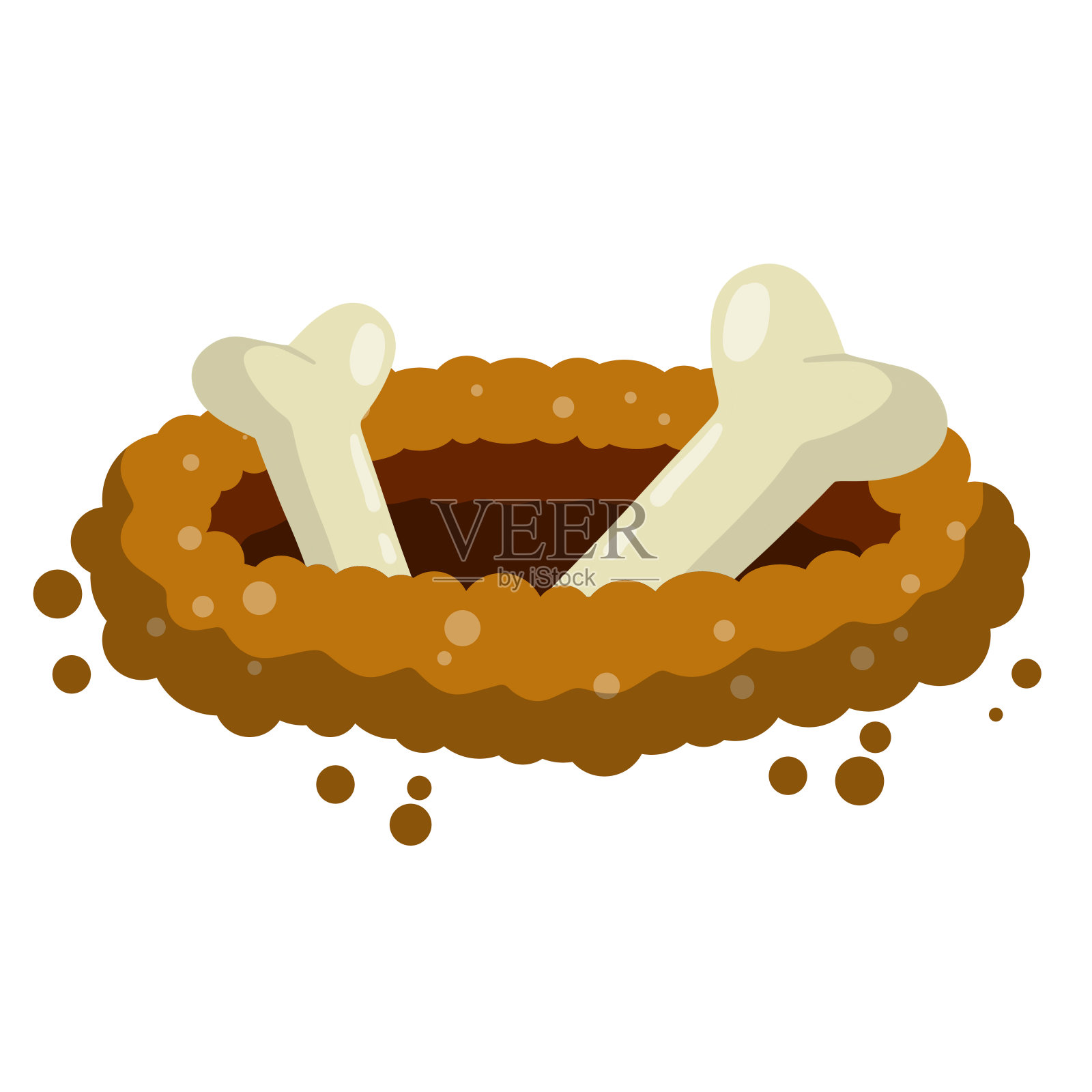 洞在地面。考古发掘。卡通平面插图插画图片素材