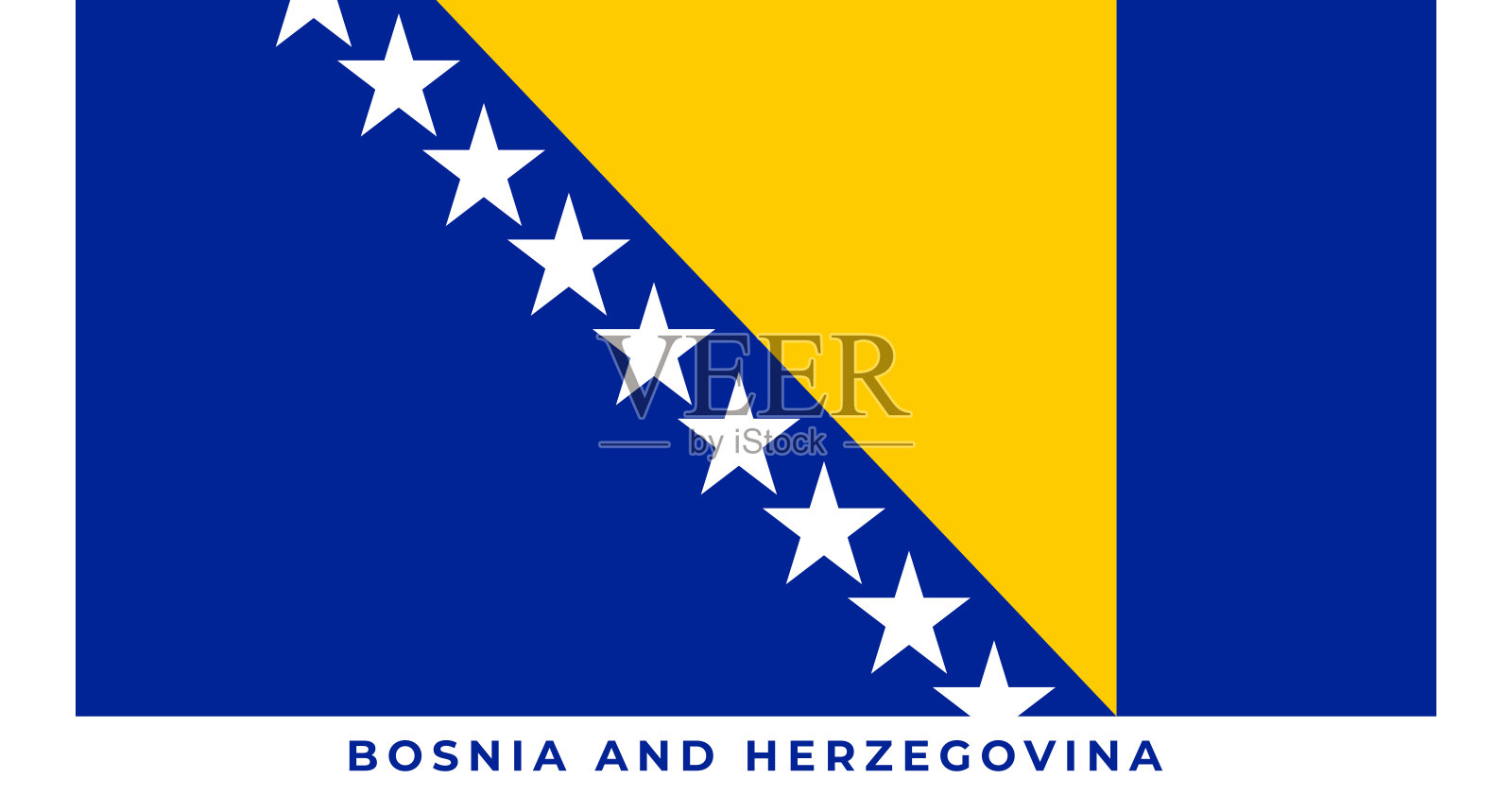 波斯尼亚-黑塞哥维那的国旗插画图片素材