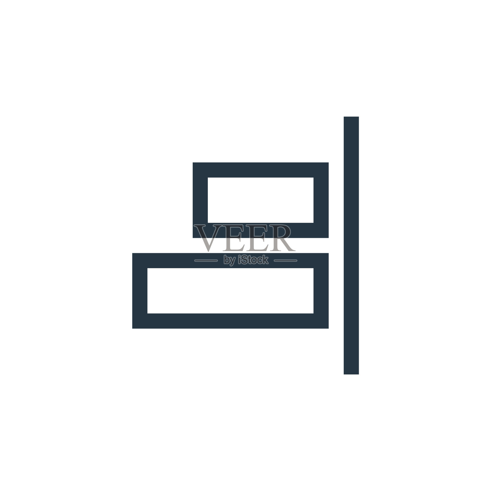 从矢量编辑概念右对齐图标矢量。细线插图的右对齐可编辑的笔触。右对齐线性符号用于web和移动应用程序，标志，印刷媒体。图标素材