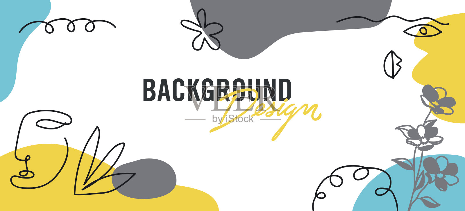 现代抽象元素集，最小设计，矢量插图。插画图片素材