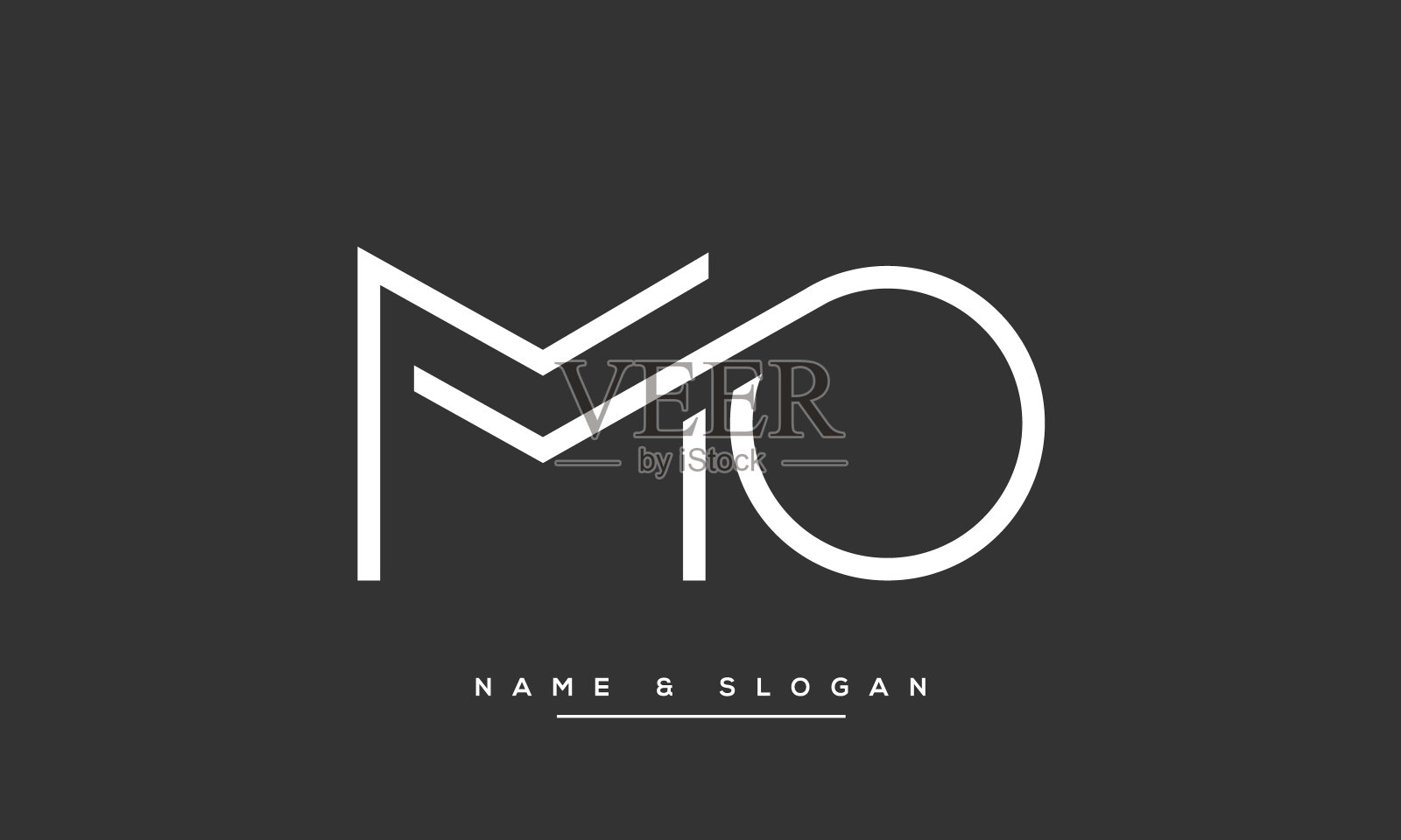 MO或OM字母抽象图标标识向量插画图片素材