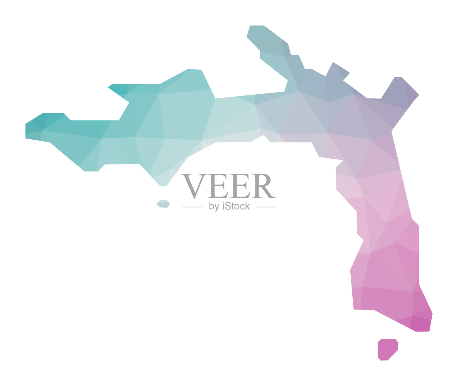 彼得岛的多边形地图。插画图片素材