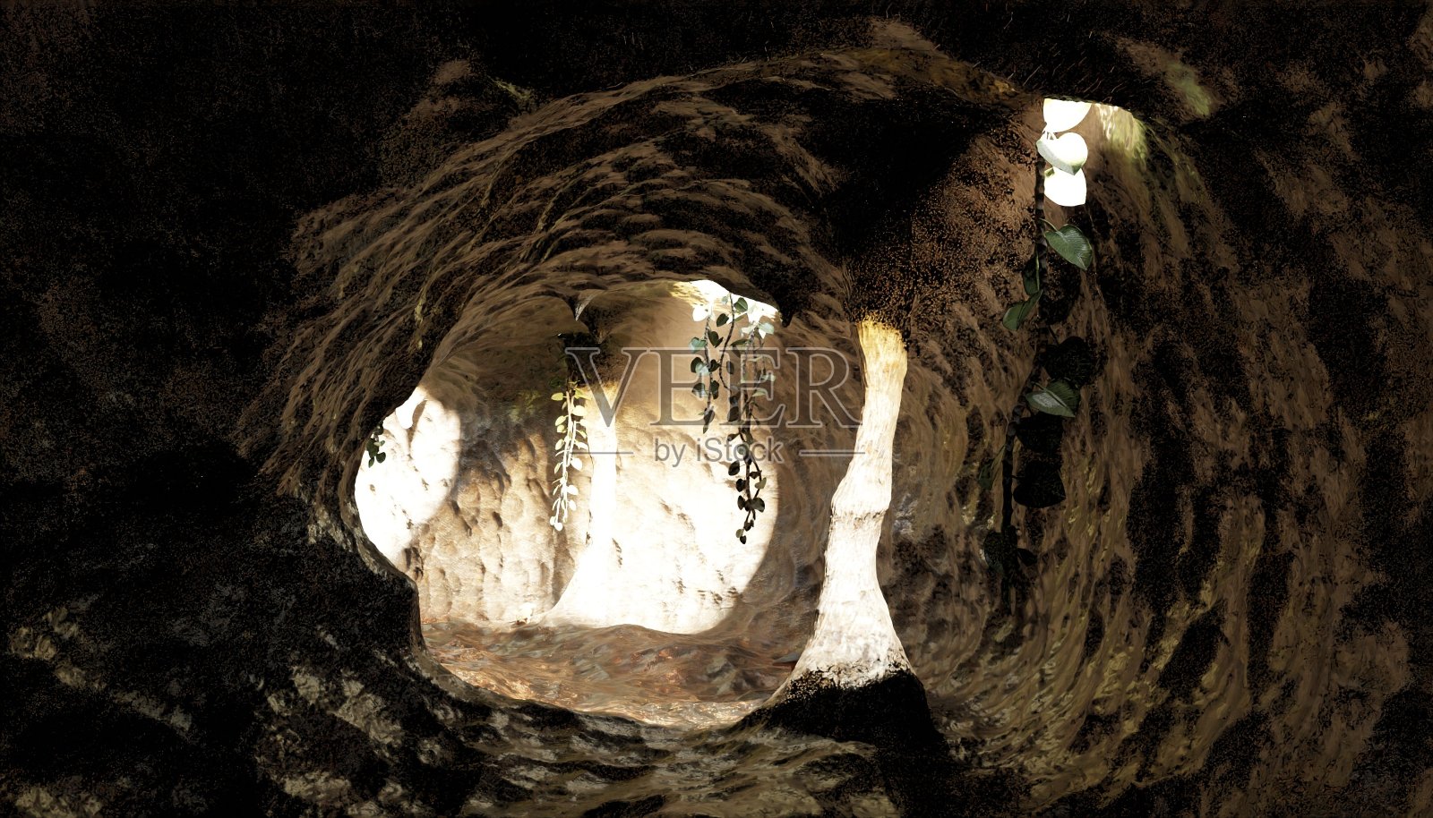 逼真的3D渲染的洞穴照片摄影图片