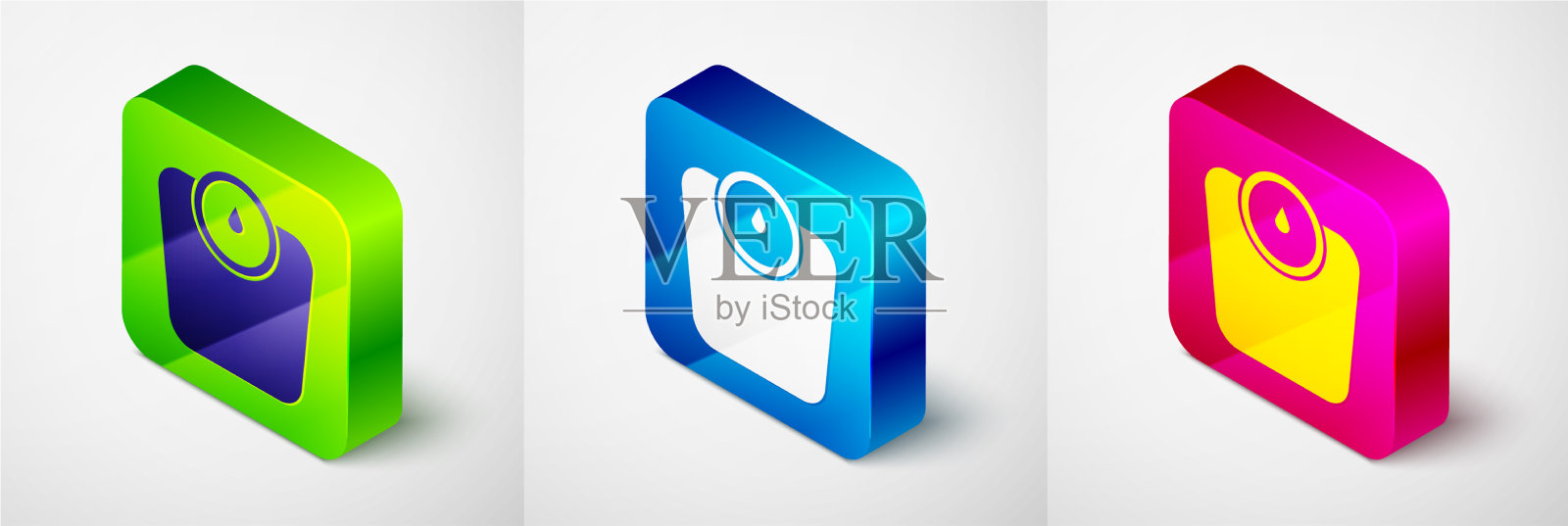 等距浴室秤图标孤立在灰色图标素材