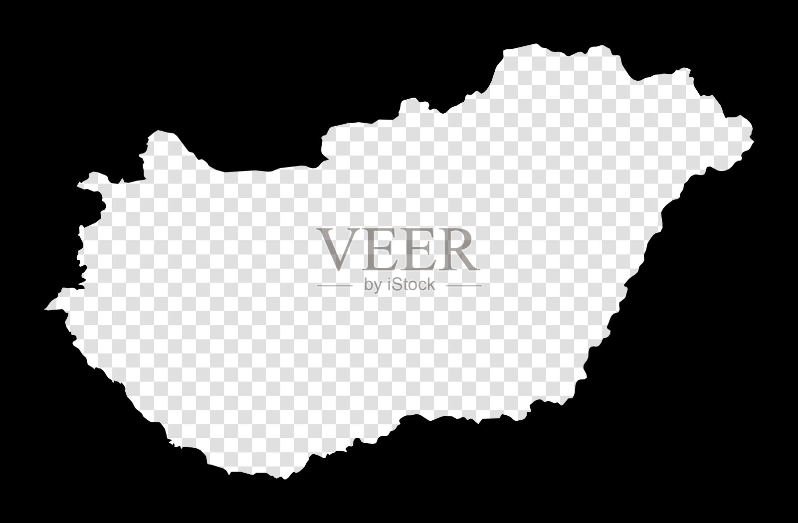 匈牙利模版地图。插画图片素材