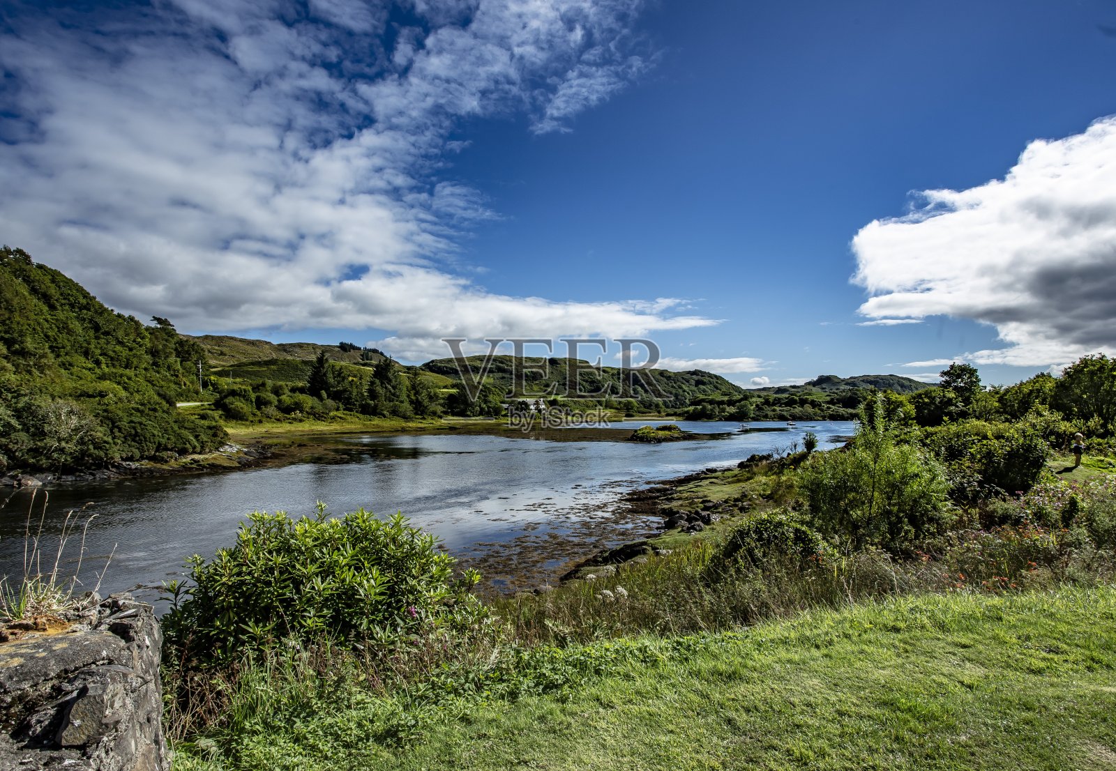 水边场景:苏格兰。照片摄影图片