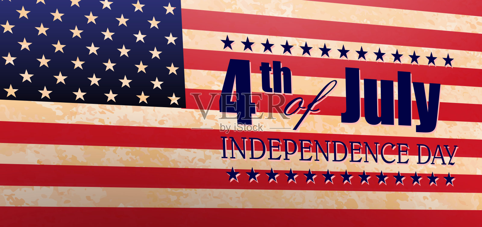 节日的纹理构成与美国国旗的剪影，设计元素插画图片素材