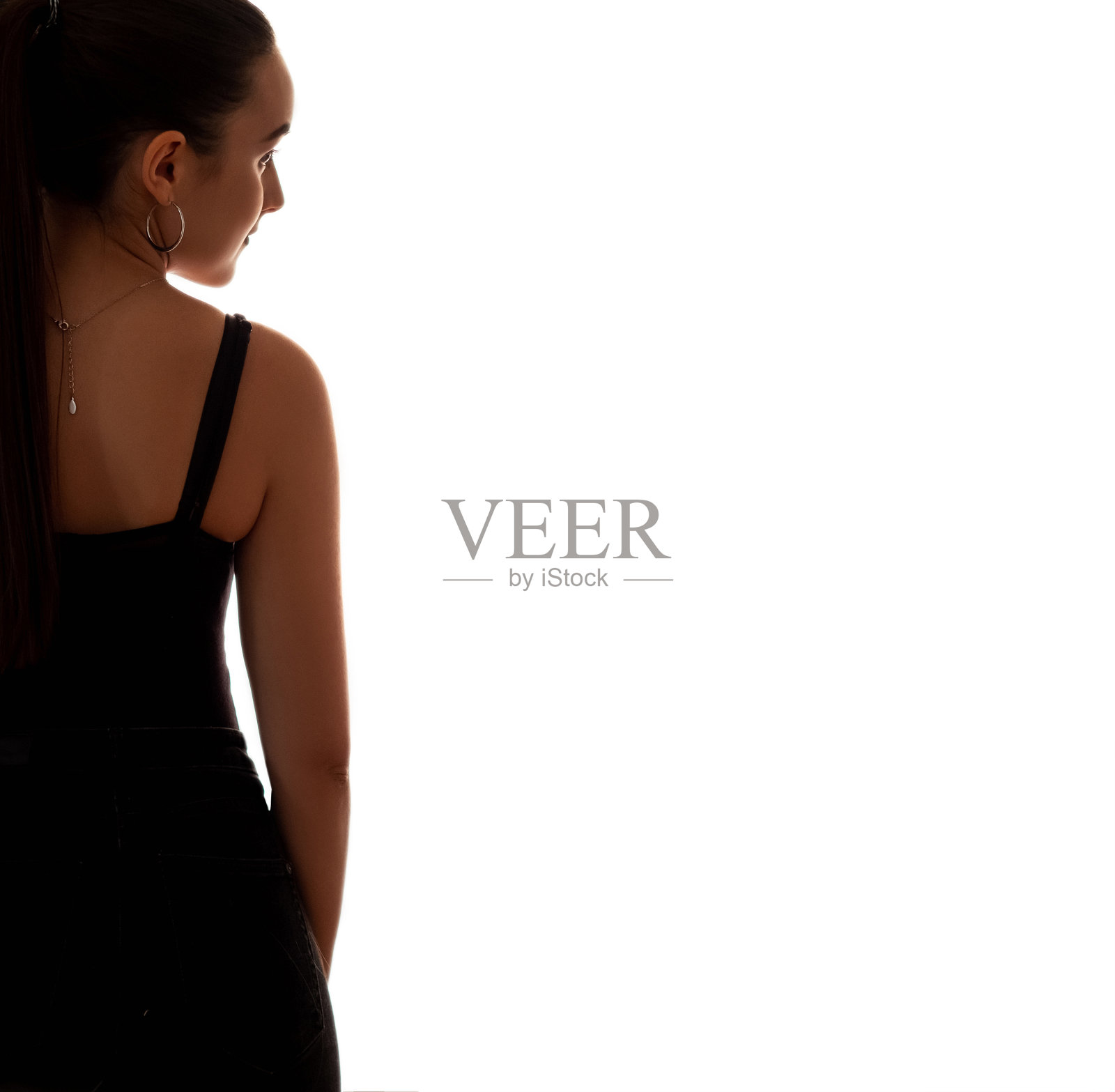 剪影轮廓肖像女性典雅照片摄影图片